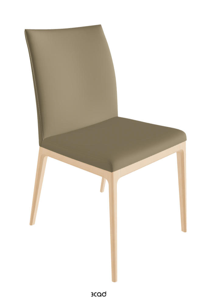 Arcadia Dining Chair_Natural Stained Beech_Synthetic Leather_Tortora