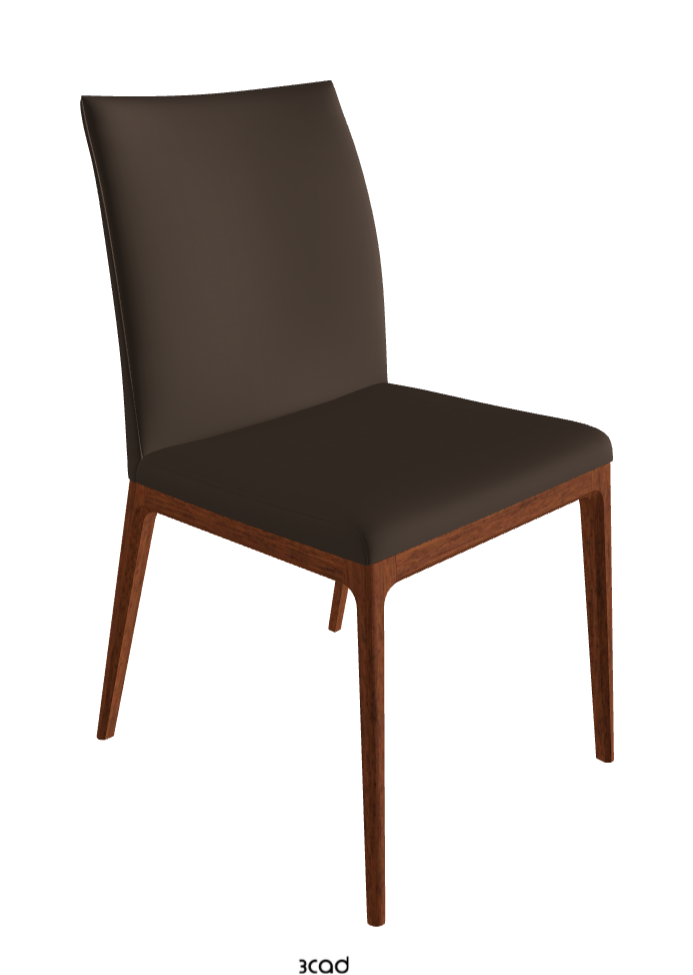 Arcadia Dining Chair_Walnut Canaletto Stained Beech_Synthetic Leather_Marrone