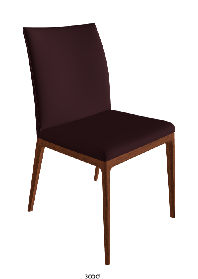 Arcadia Dining Chair_Walnut Canaletto Stained Beech_Synthetic Leather_Bordeaux