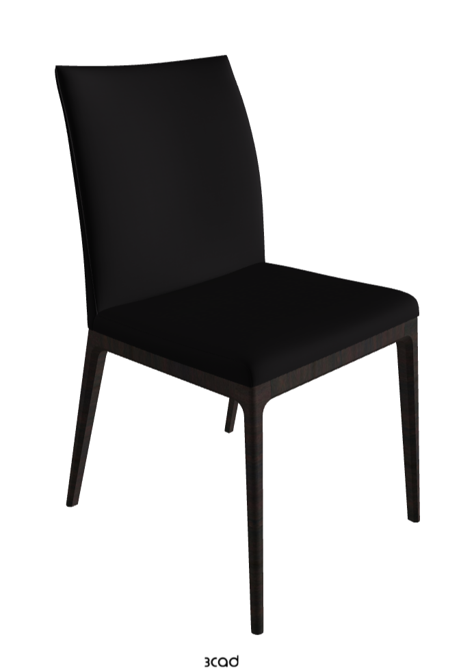 Arcadia Dining Chair_Dark Wenghe Stained Beech_Synthetic Leather_Nero