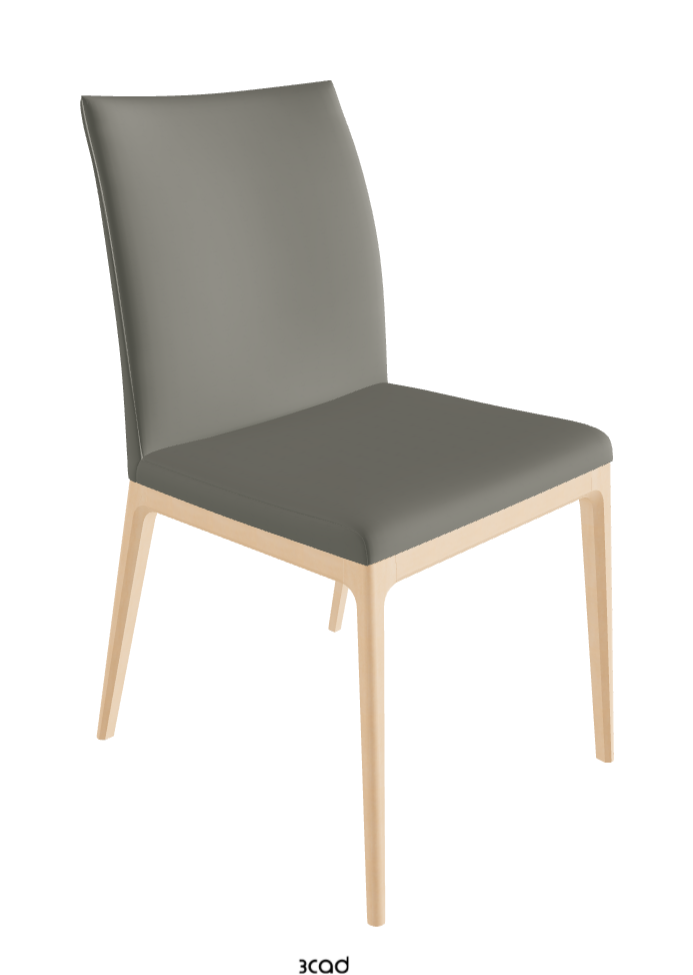 Arcadia Dining Chair_Natural Stained Beech_Synthetic Leather_Cemento