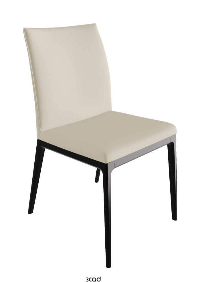 Arcadia Dining Chair_Matt Black_Synthetic Leather_Oyster