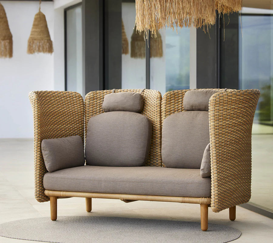 Cane-line Arch 2-Seater Sofa with High Arm and Backrest