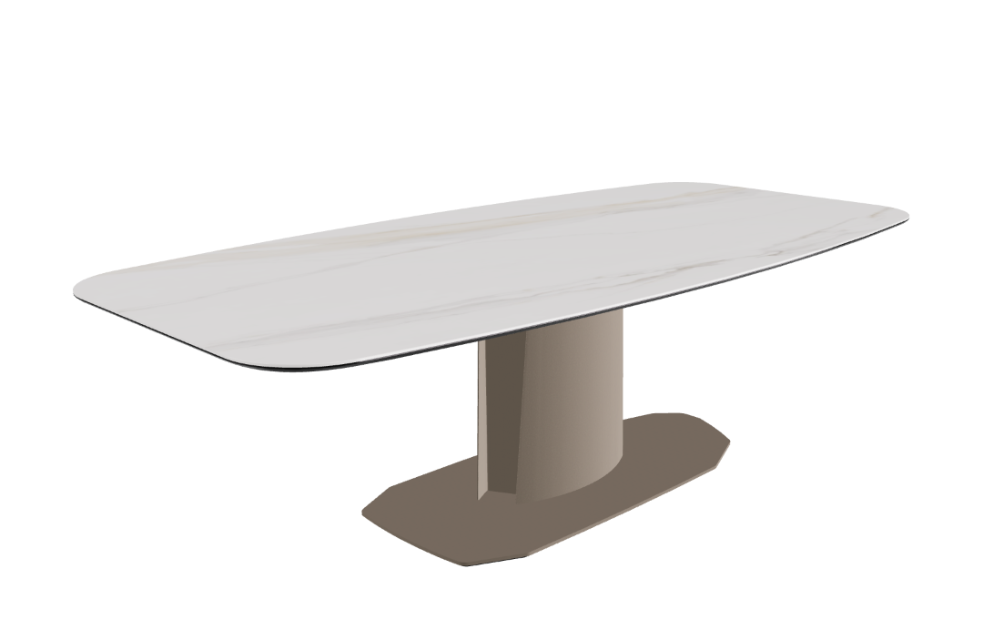 240x120x73 to 105h Barrel Shaped_Glossy Golden Calacatta_Titanium Embossed_Closed
