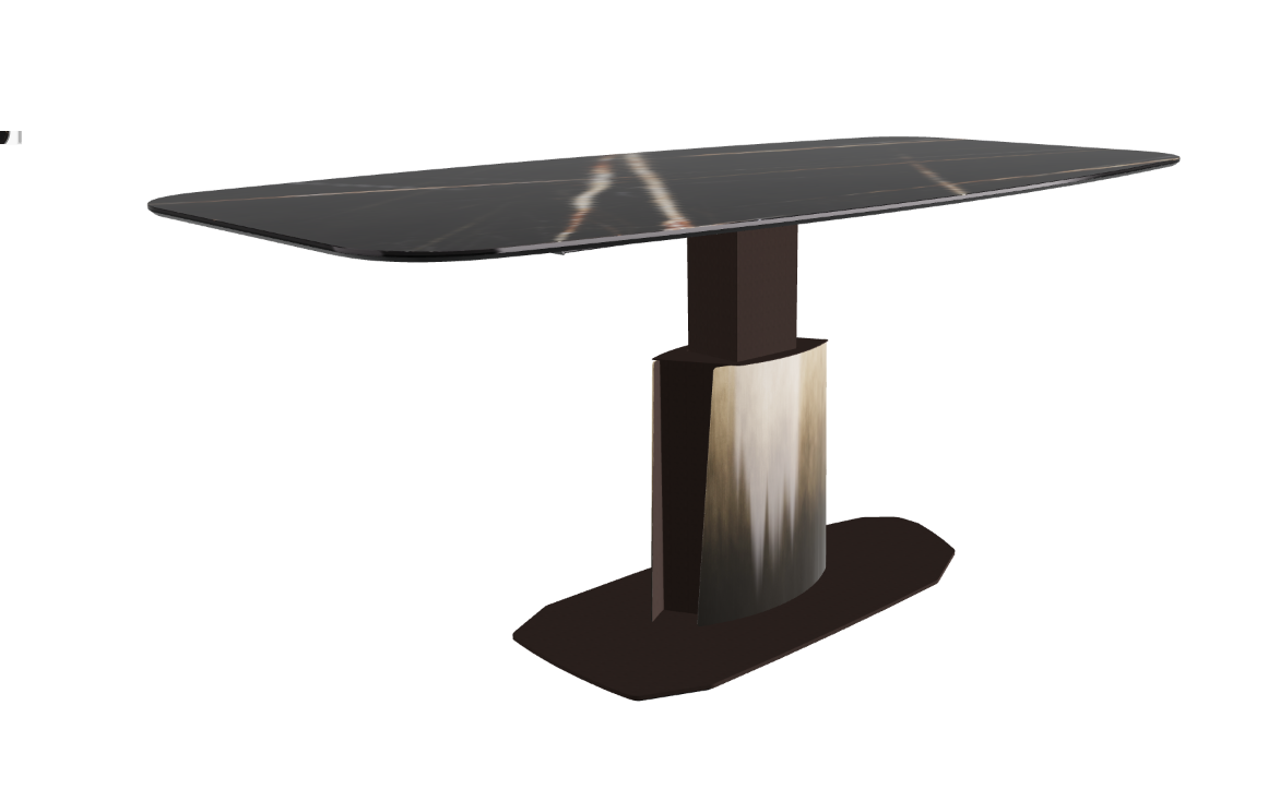 240x120x73 to 105h Barrel Shaped_Glossy Sahara Noir_Oxy Brass_Extended
