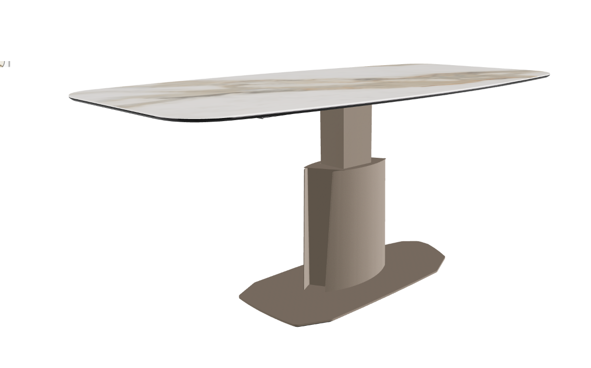 240x120x73 to 105h Barrel Shaped_Matt Borghini Calacatta_Titanium Embossed_Extended