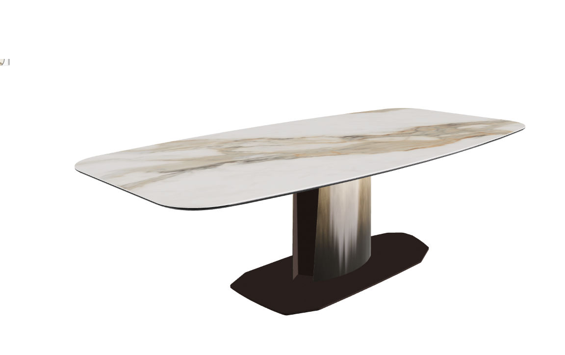 240x120x73 to 105h Barrel Shaped_Matt Borghini Calacatta_Oxy Brass_Closed