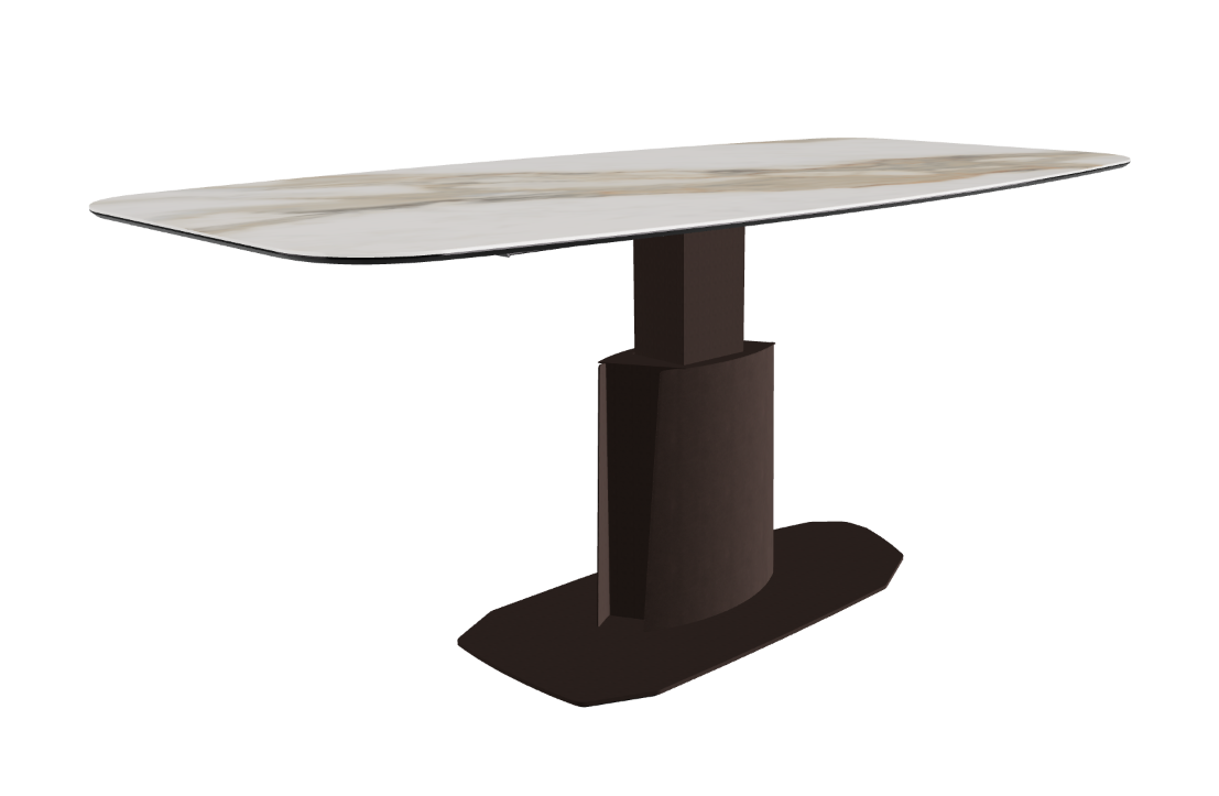 240x120x73 to 105h Barrel Shaped_Glossy Borghini Calacatta_Bronze Embossed_Extended