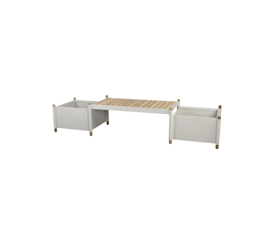 Cane-line Sticks bench with 2 planters