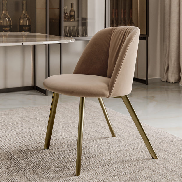 Bontempi Casa Agatha Dining Chair with Conic Legs and Metal Frame