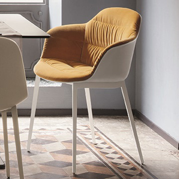 Bontempi Casa Mood Upholstered Dining Chair With Metal Frame & Arms