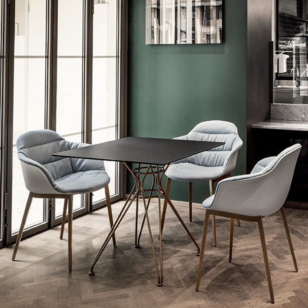 Bontempi Casa Mood Upholstered Dining Chair With Metal Frame ,Triangular Legs & Arms