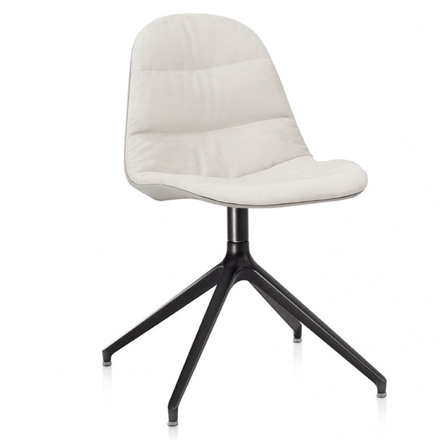 Bontempi Mood Swivel 4-Legged Upholstered Chair with Metal Frame