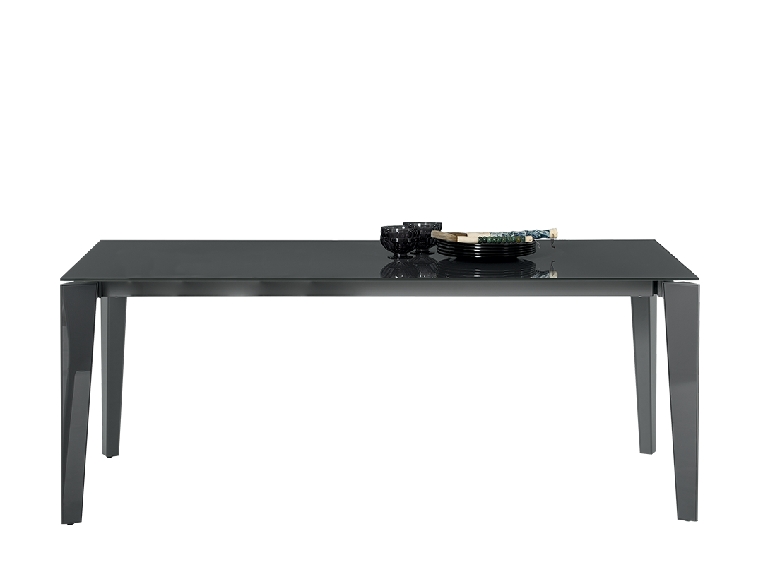 Senso Table with extensions and lacquered metal frame