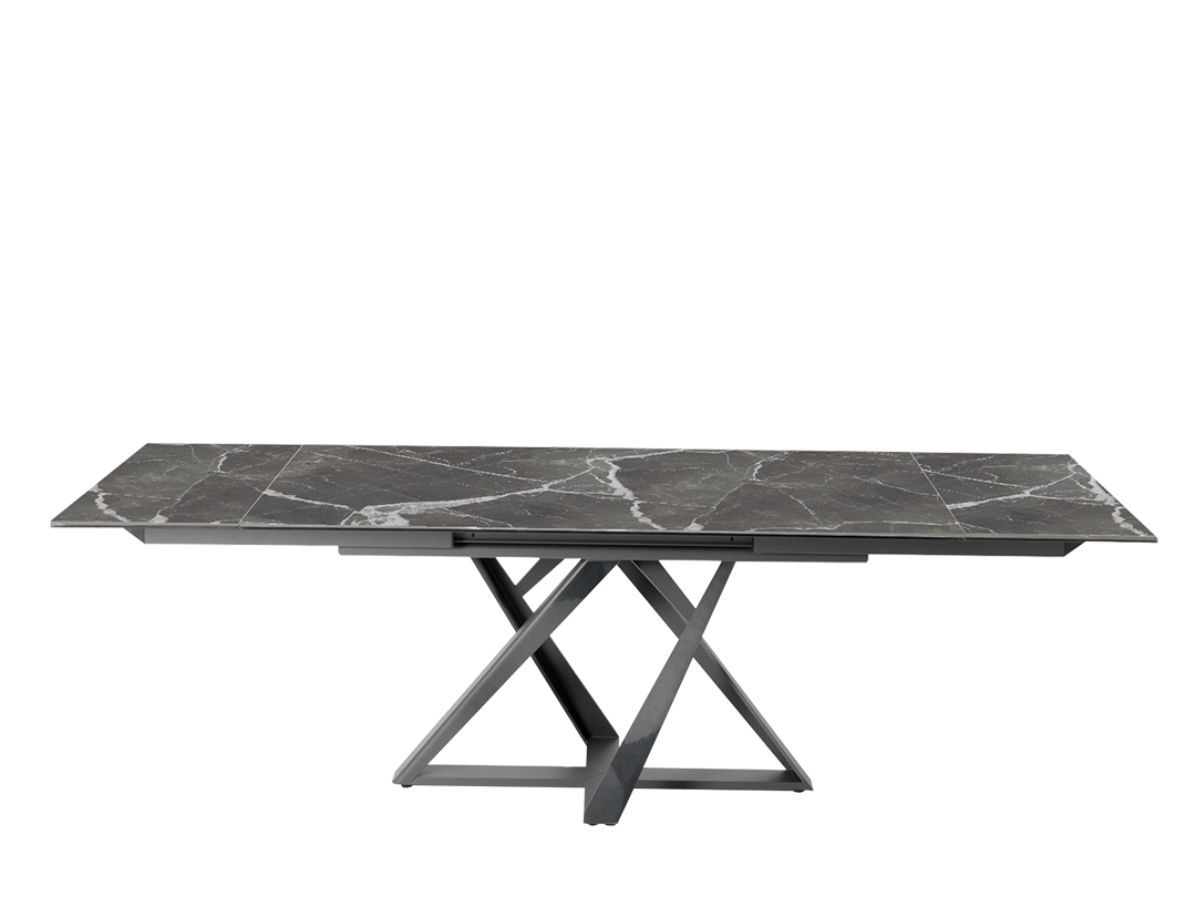 Millennium Table with extensions and lacquered Metal frame