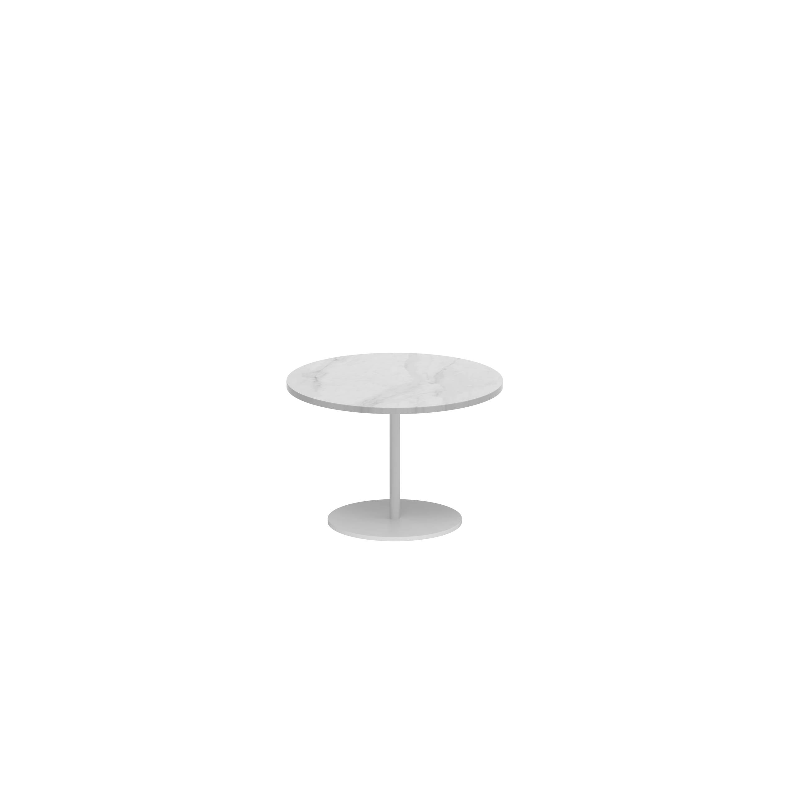 Butler Side Table Ø40cm H28cm White Ceramic Bianco Statuario