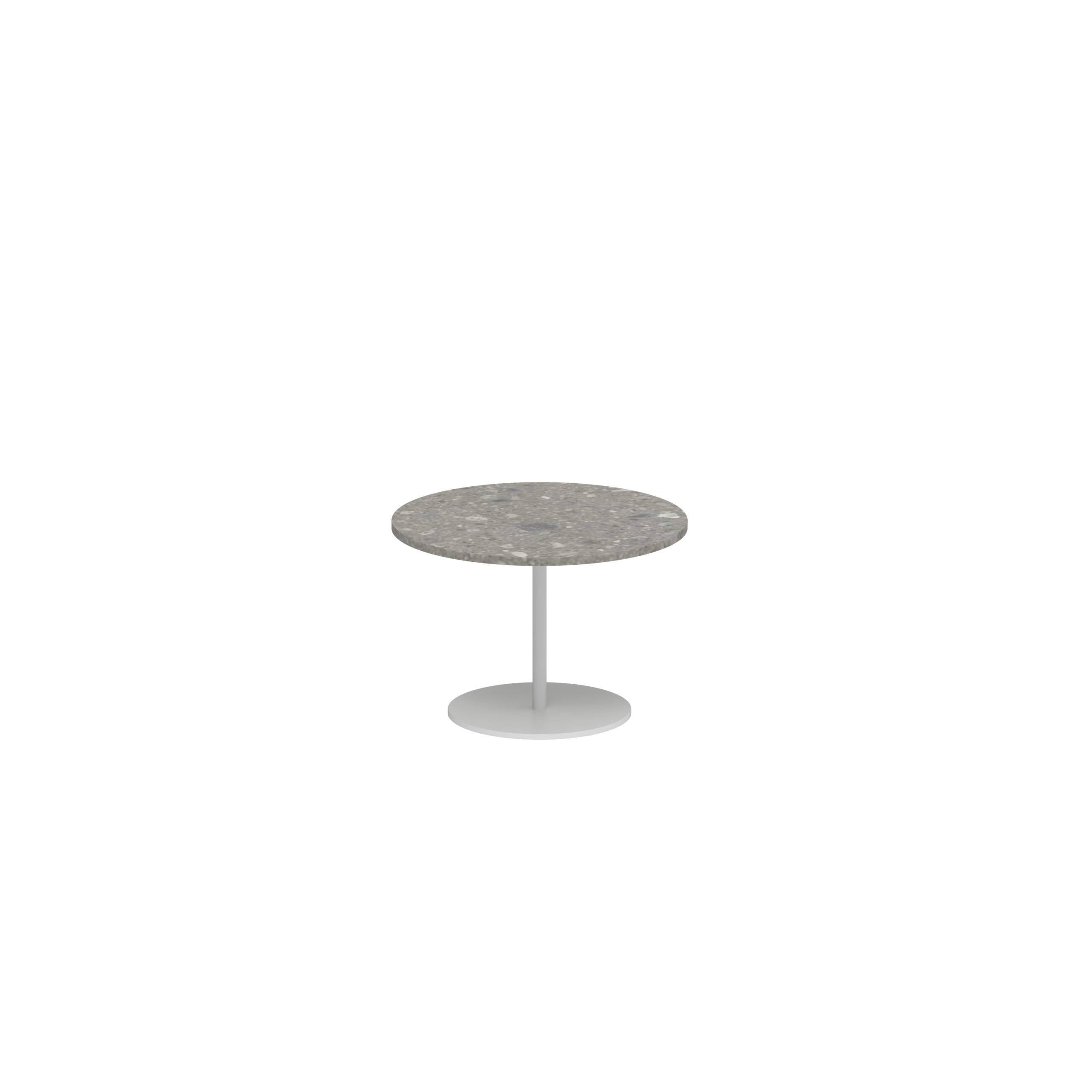 Butler Side Table Ø40cm H28cm White Ceramic Ceppo Dolomitica
