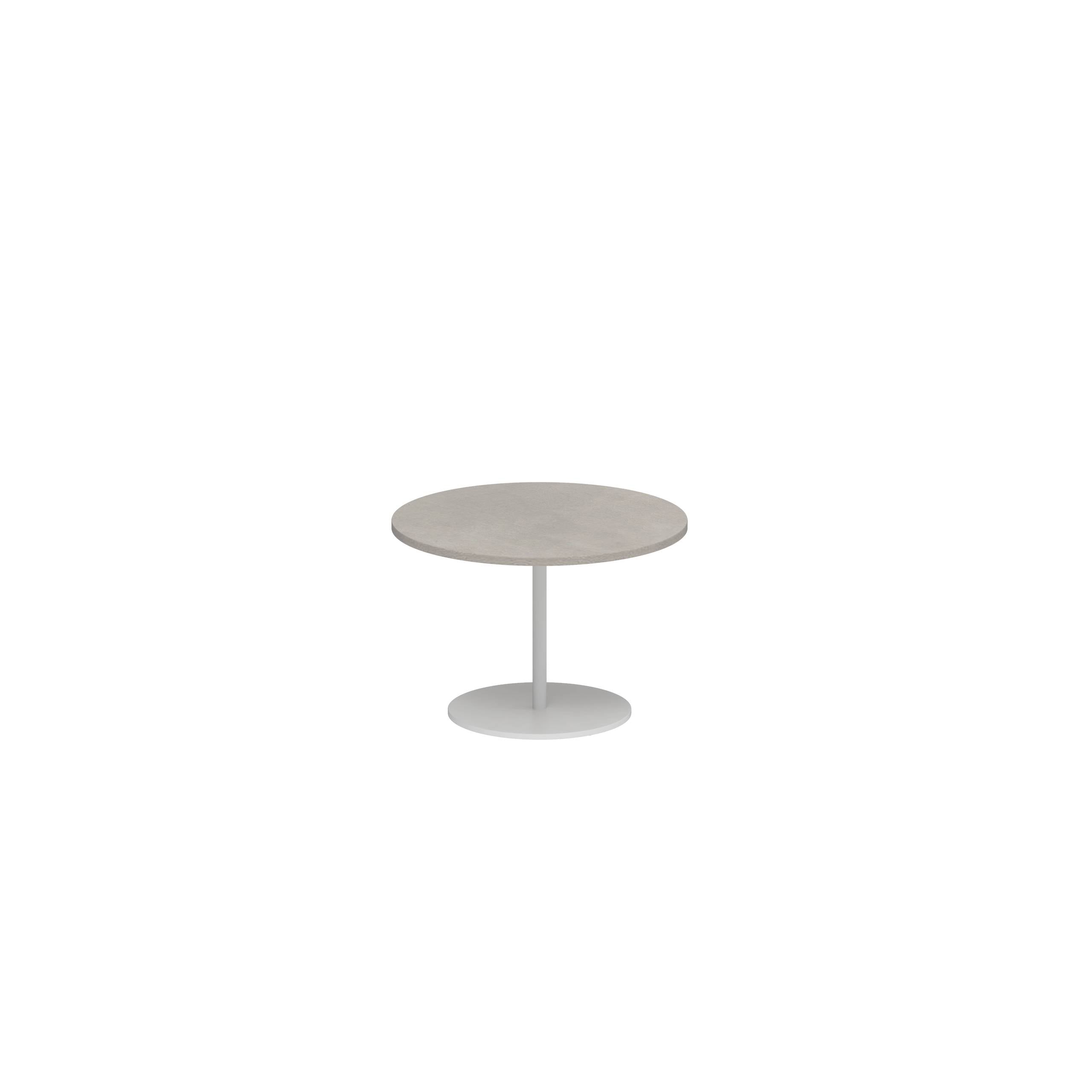 Butler Side Table Ø40cm H28cm White Ceramic Cemento Luminoso