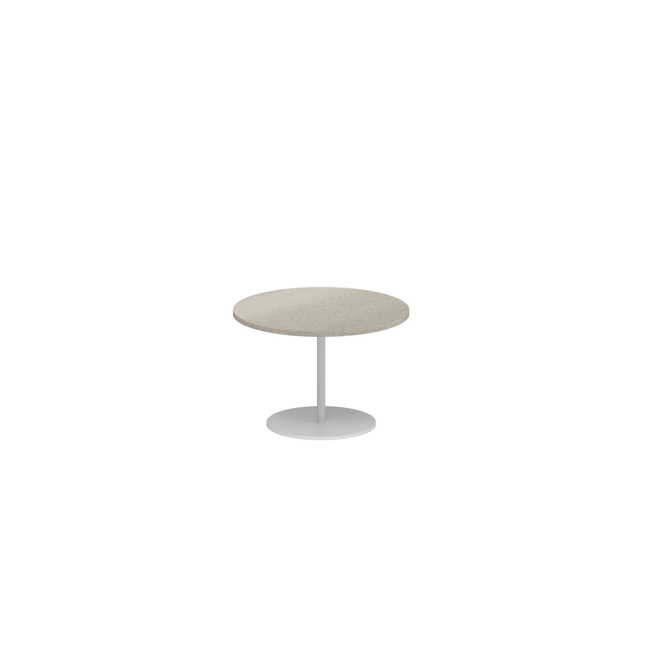 Butler Side Table Ø40cm H28cm White Ceramic Taupe Grey