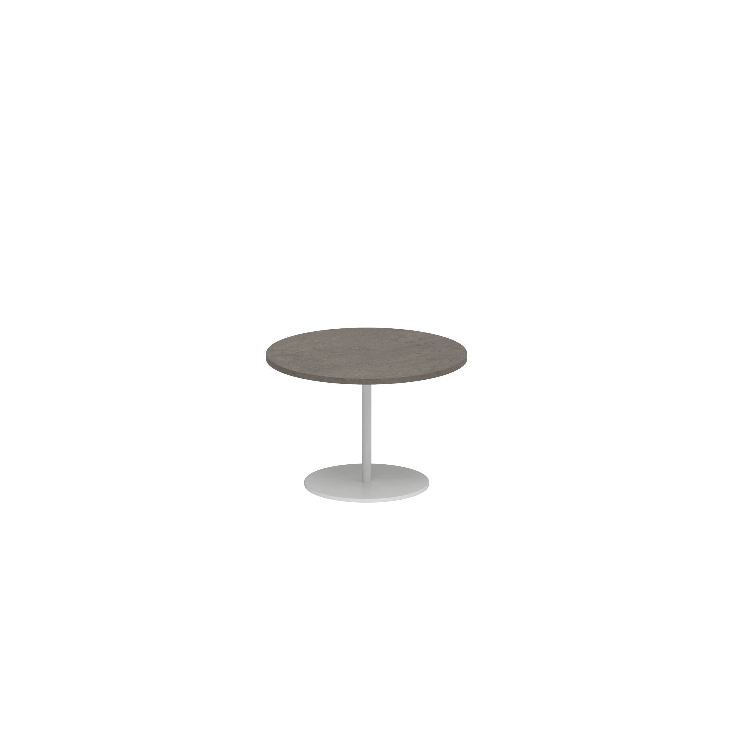 Butler Side Table Ø40cm H28cm White Ceramic Terra Marrone