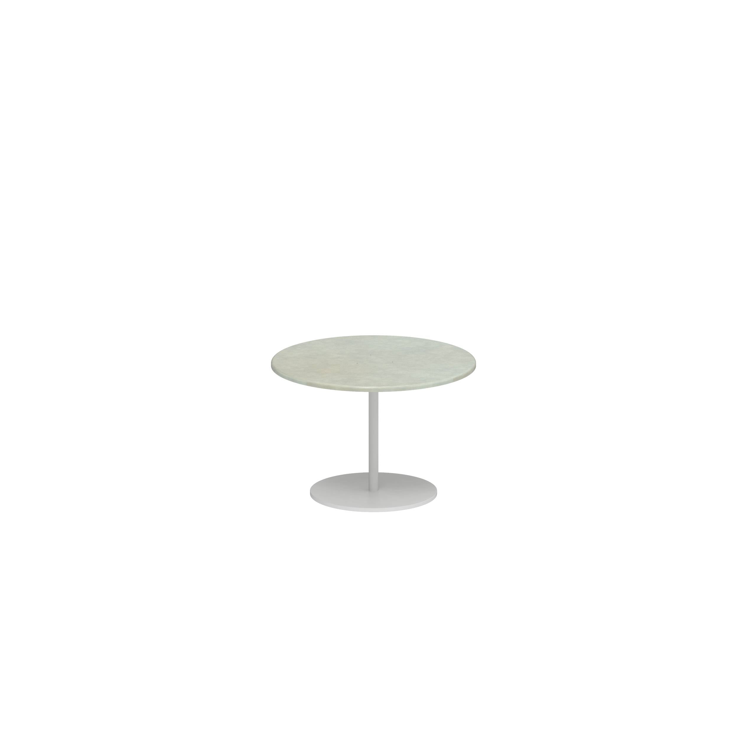Butler Side Table Ø40cm H28cm White Lavastone Jade