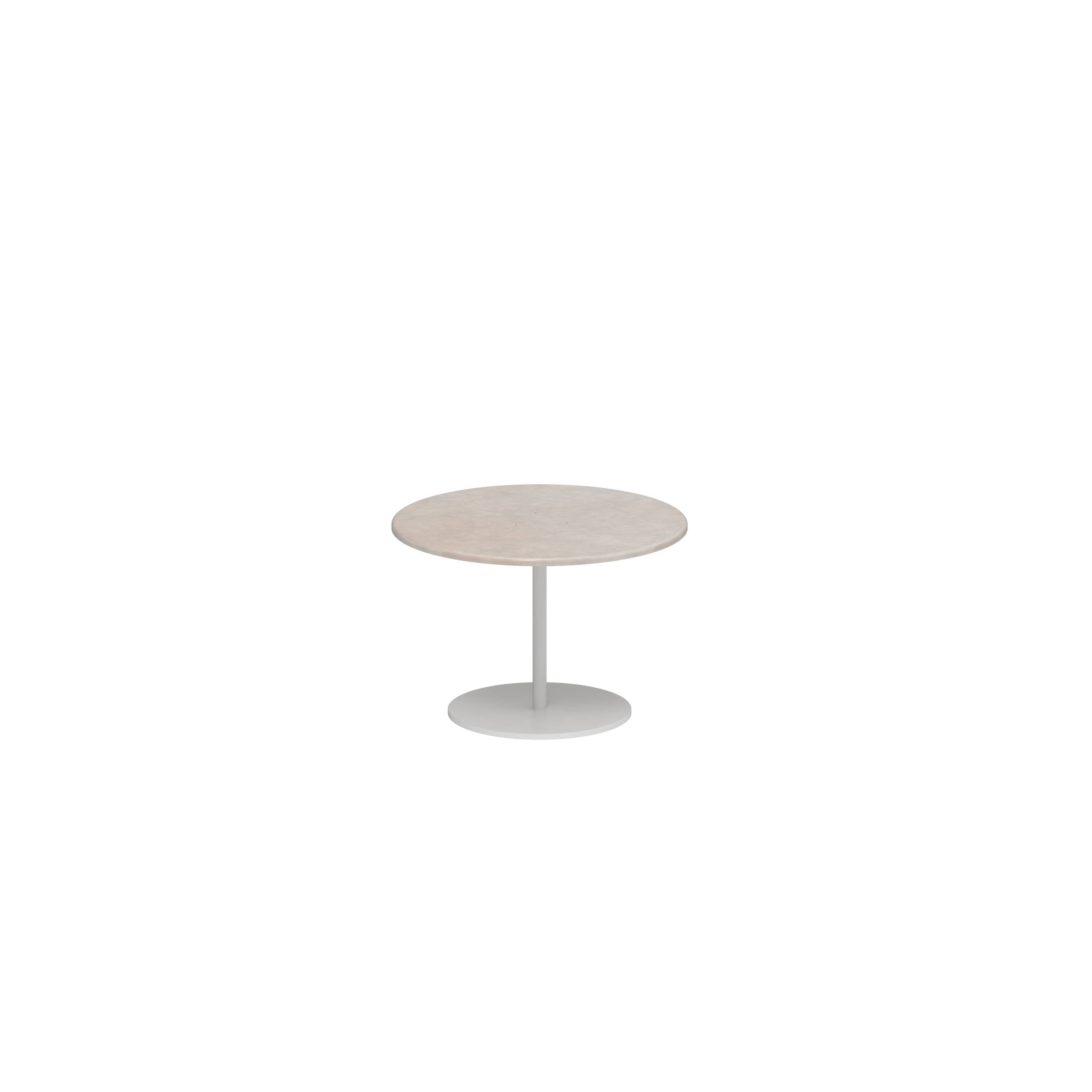 Butler Side Table Ø40cm H28cm White Lavastone Pearl