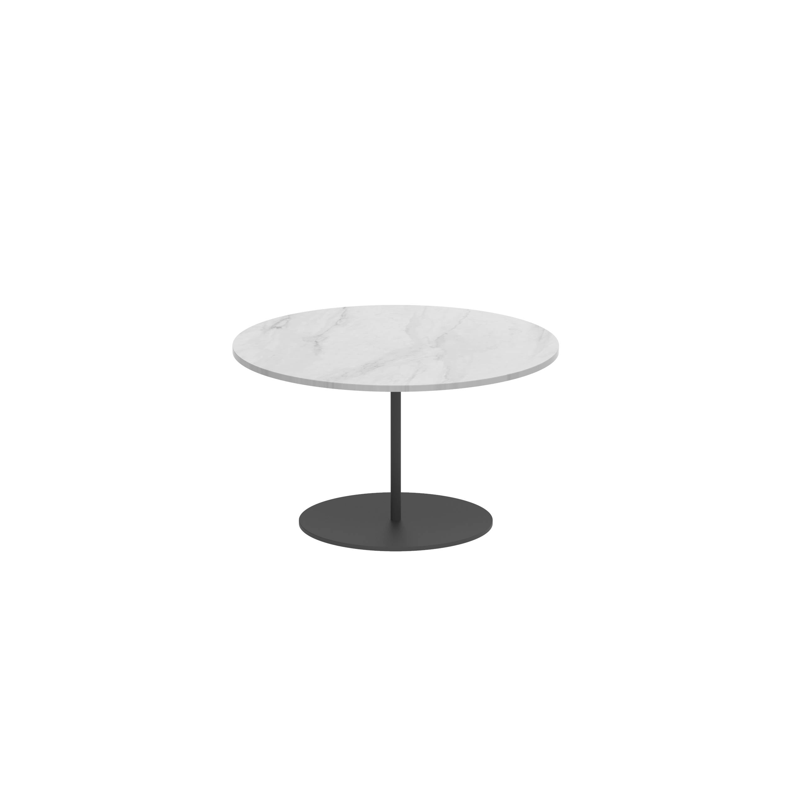 Butler Side Table Ø60cm H35cm Anthracite Ceramic Bianco Statuario