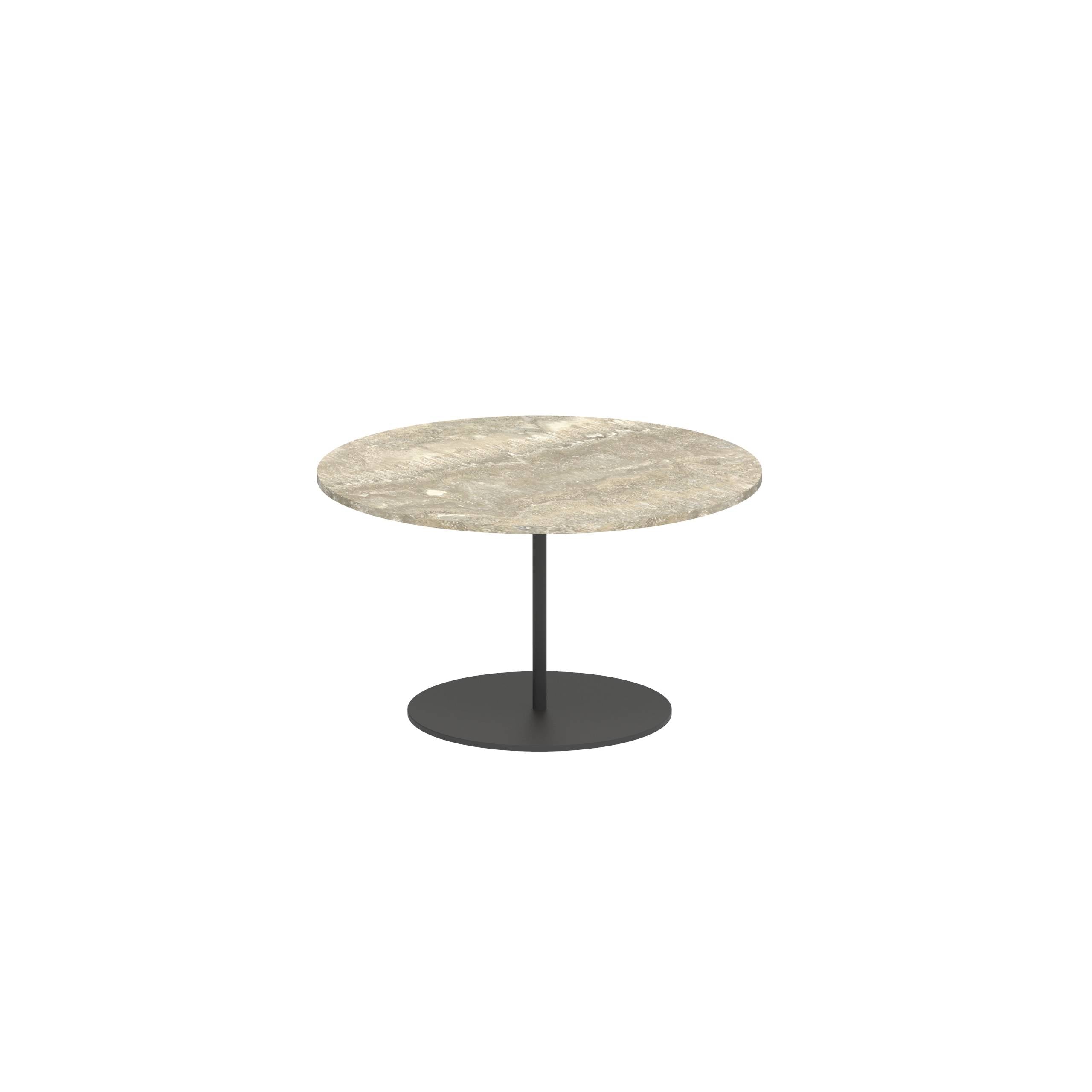 Butler Side Table Ø60cm H35cm Anthracite Ceramic Travertino