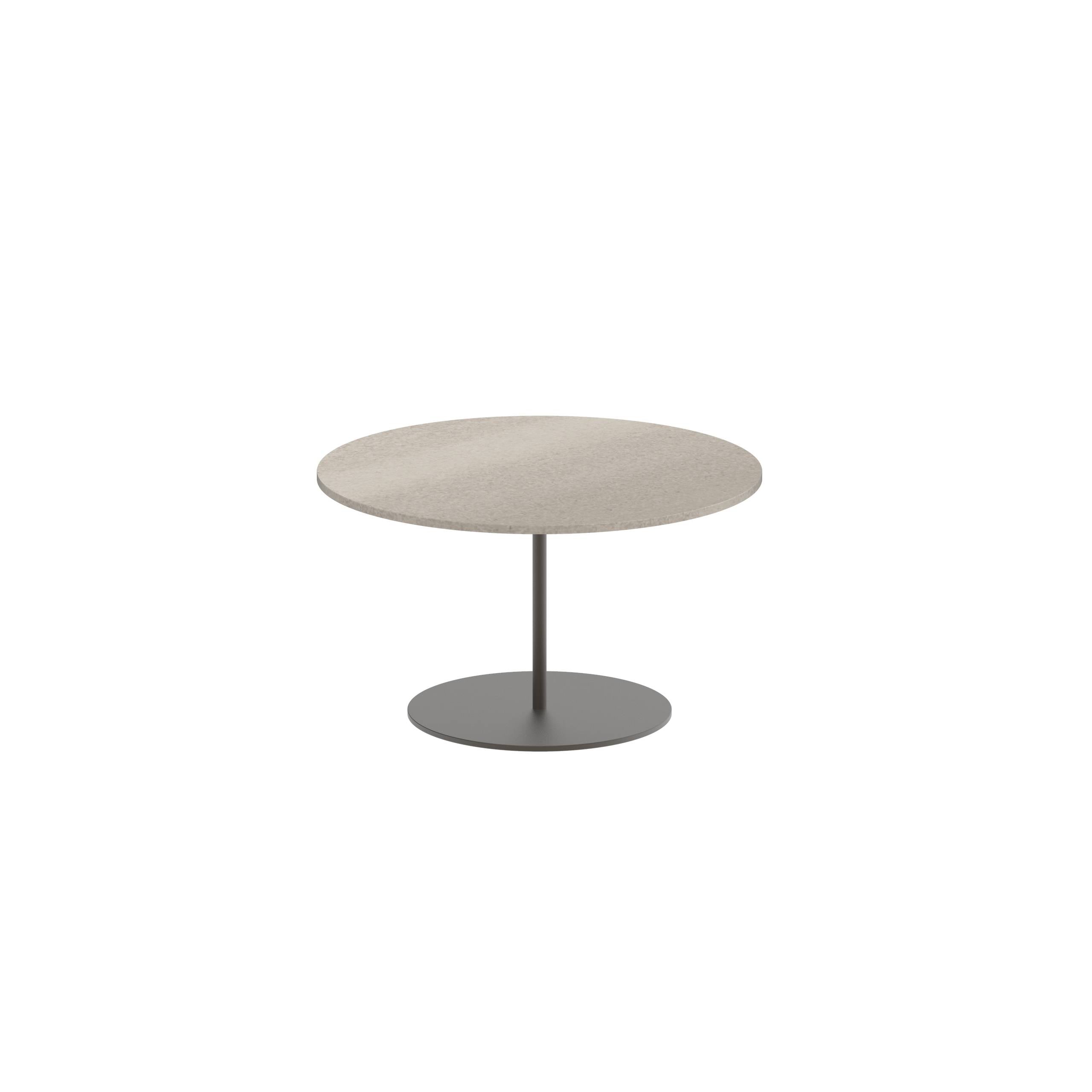 Butler Side Table Ø60cm H35cm Bronze Ceramic Taupe Grey