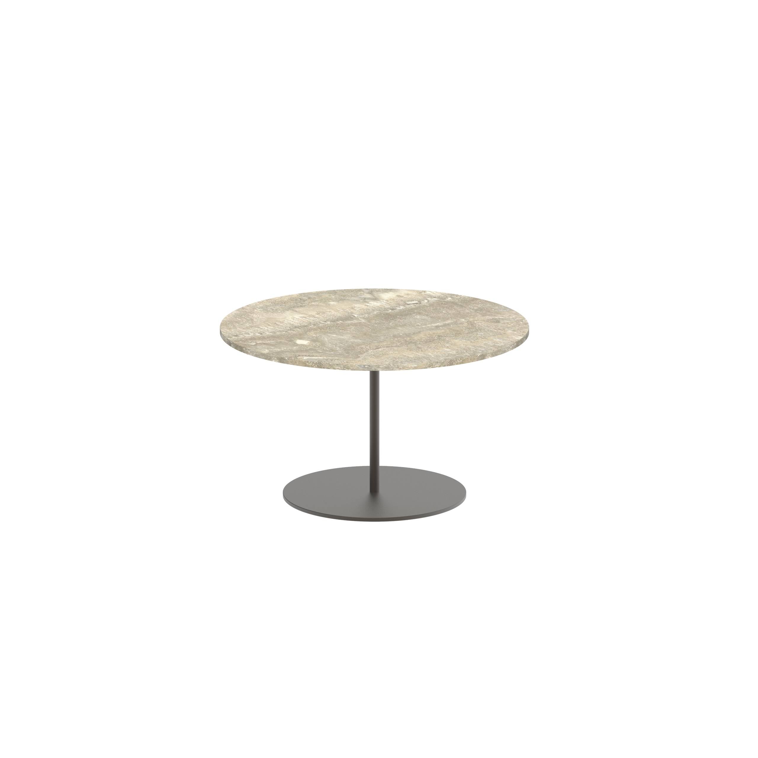 Butler Side Table Ø60cm H35cm Bronze Ceramic Travertino