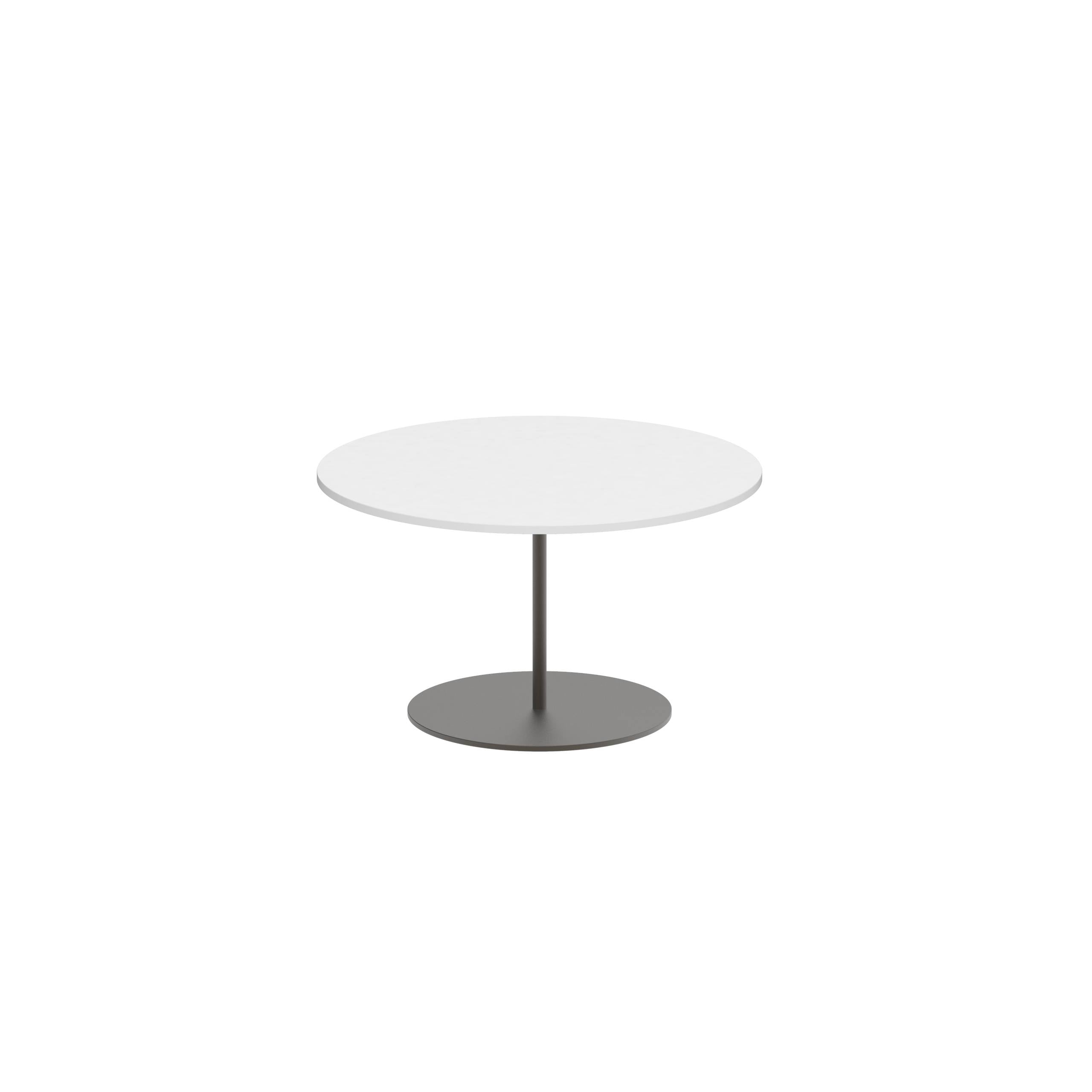 Butler Side Table Ø60cm H35cm Bronze Ceramic White