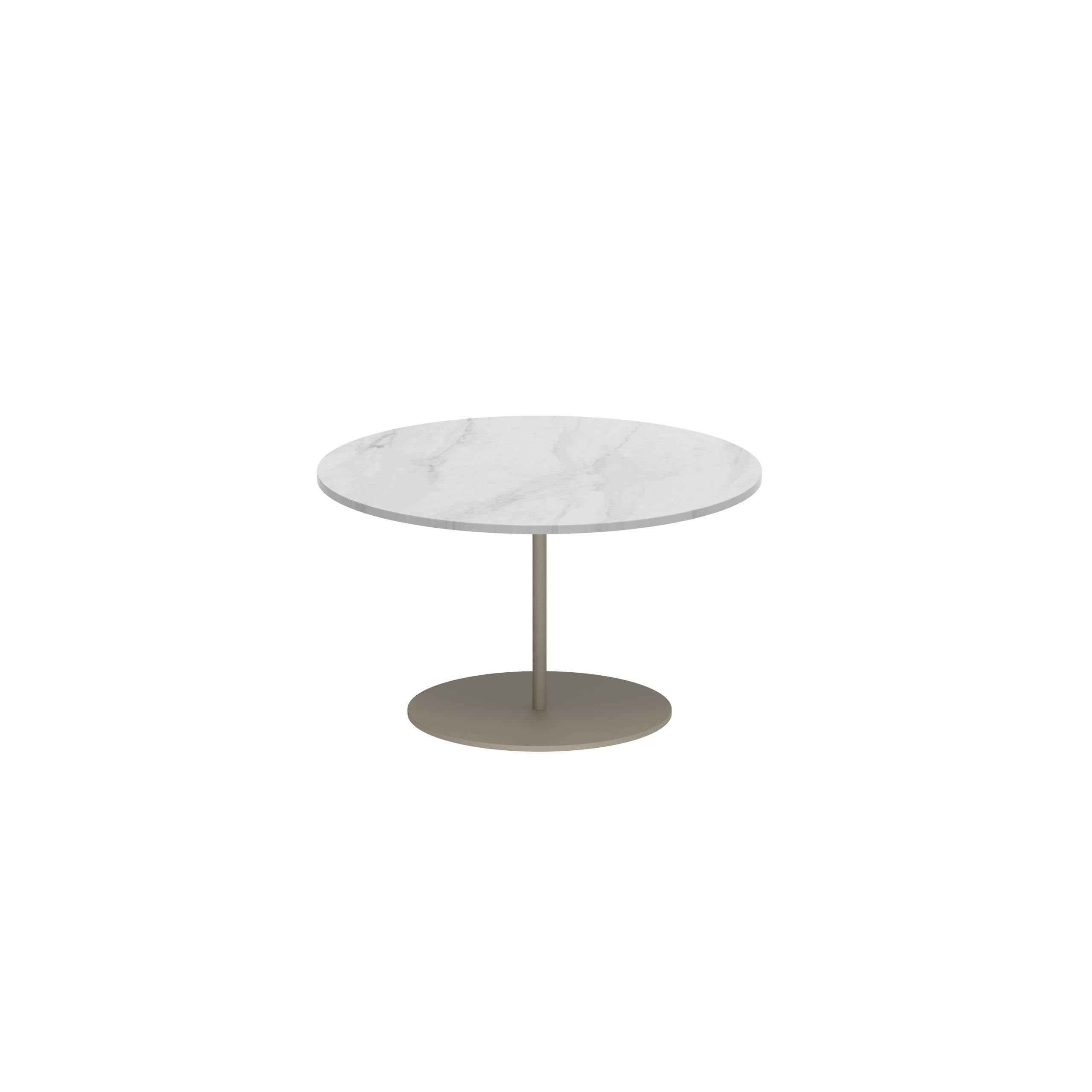 Butler Side Table Ø60cm H35cm Sand Ceramic Bianco Statuario