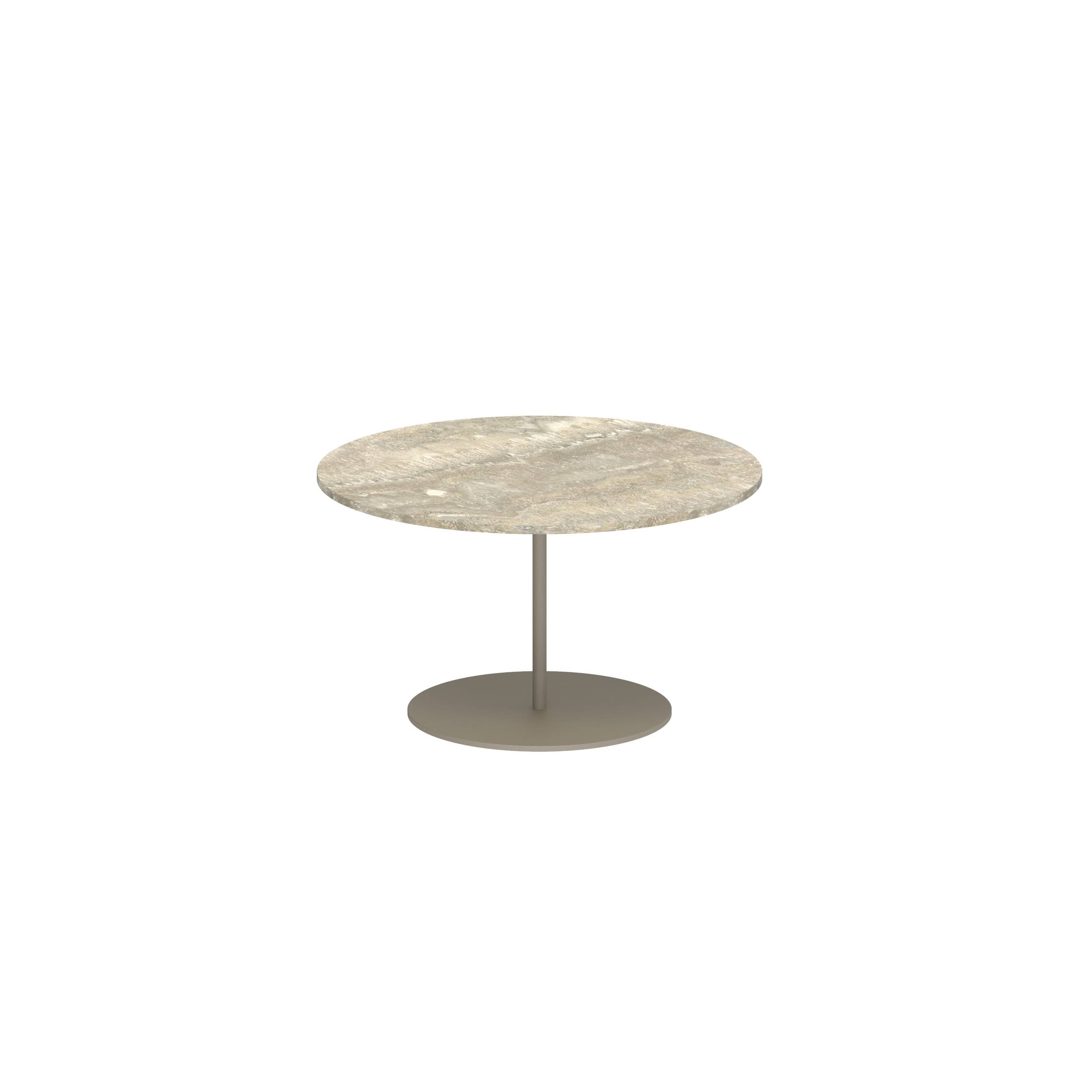 Butler Side Table Ø60cm H35cm Sand Ceramic Travertino