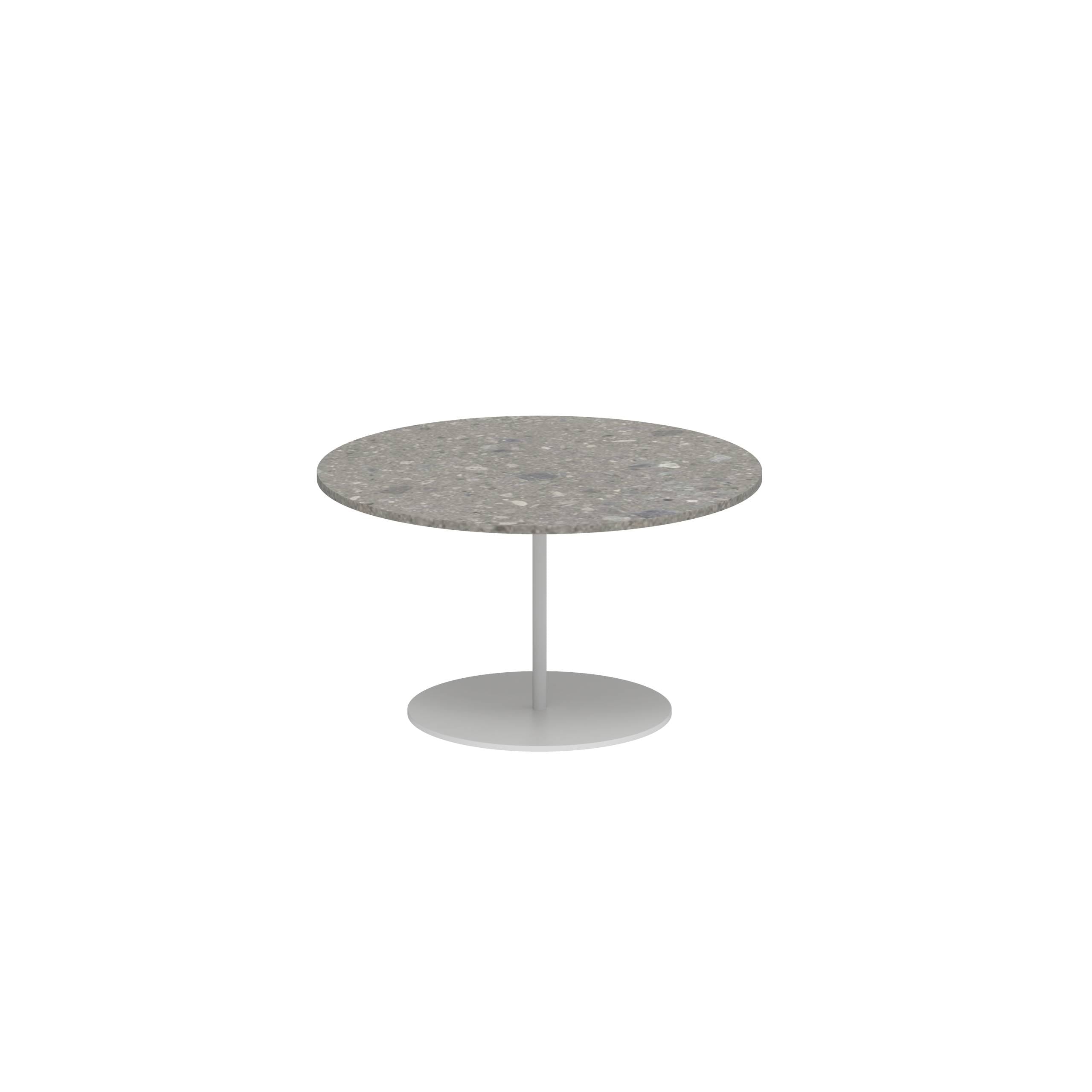 Butler Side Table Ø60cm H35cm White Ceramic Ceppo Dolomitica