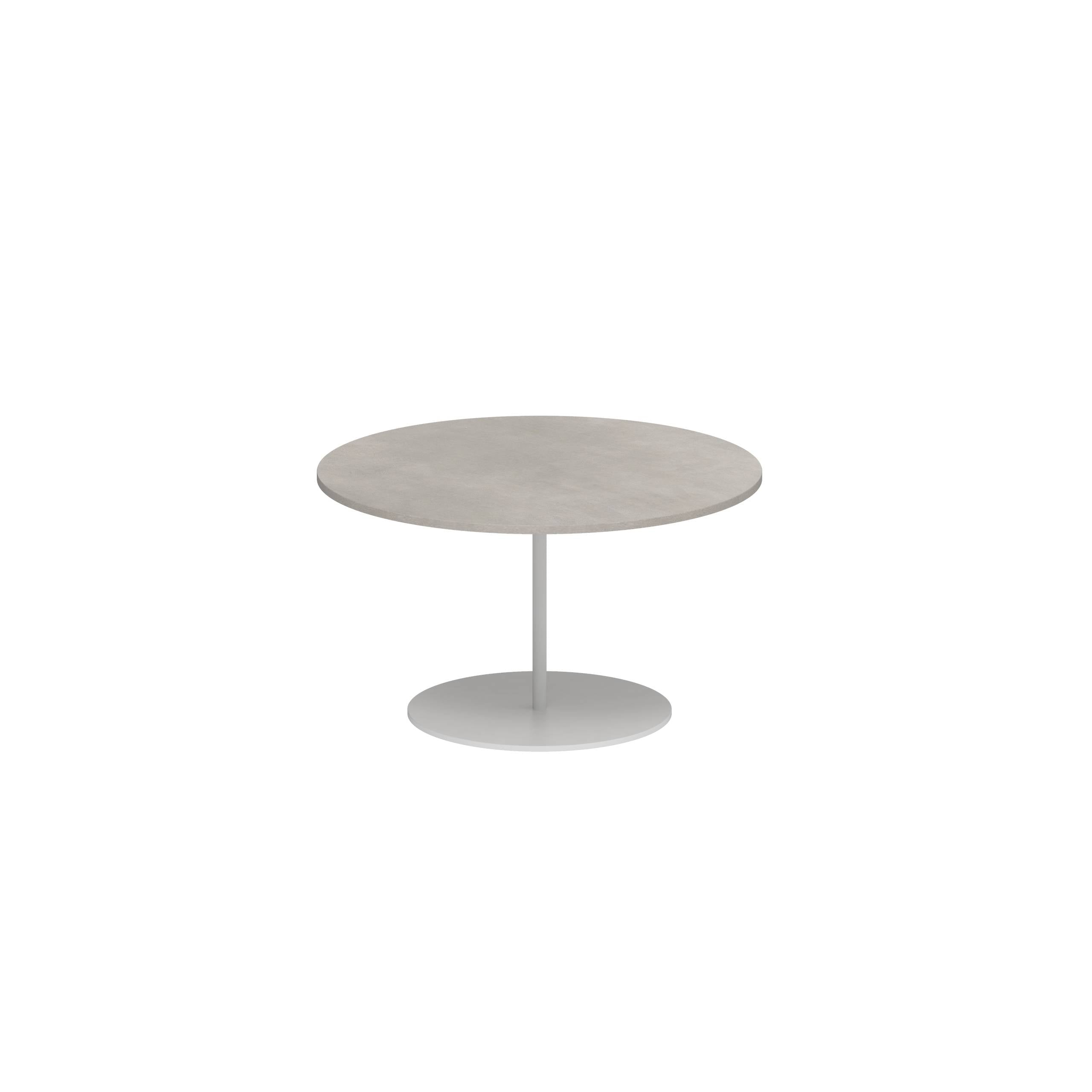 Butler Side Table Ø60cm H35cm White Ceramic Cemento Luminoso