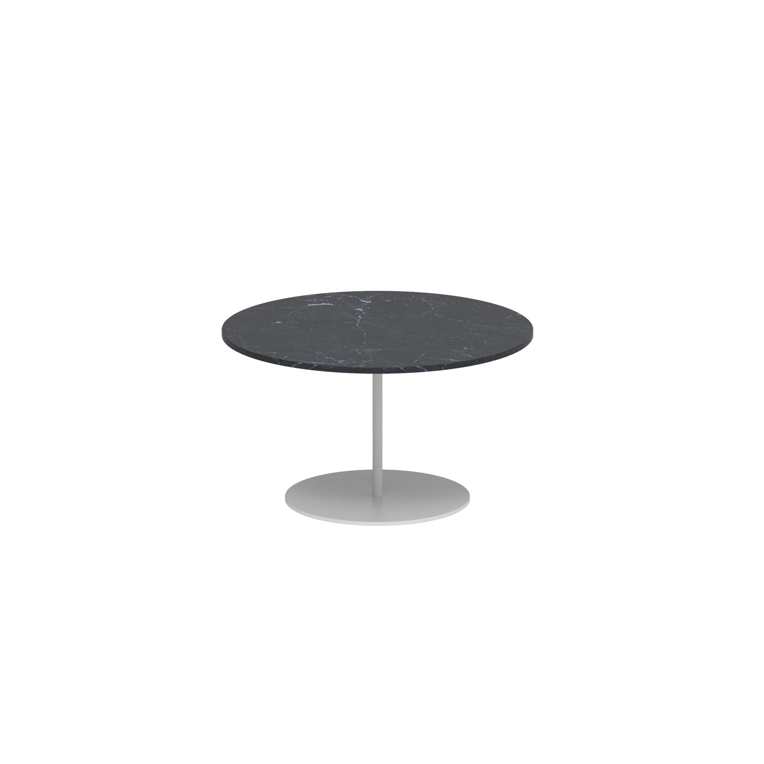 Butler Side Table Ø60cm H35cm White Ceramic Nero Marquina