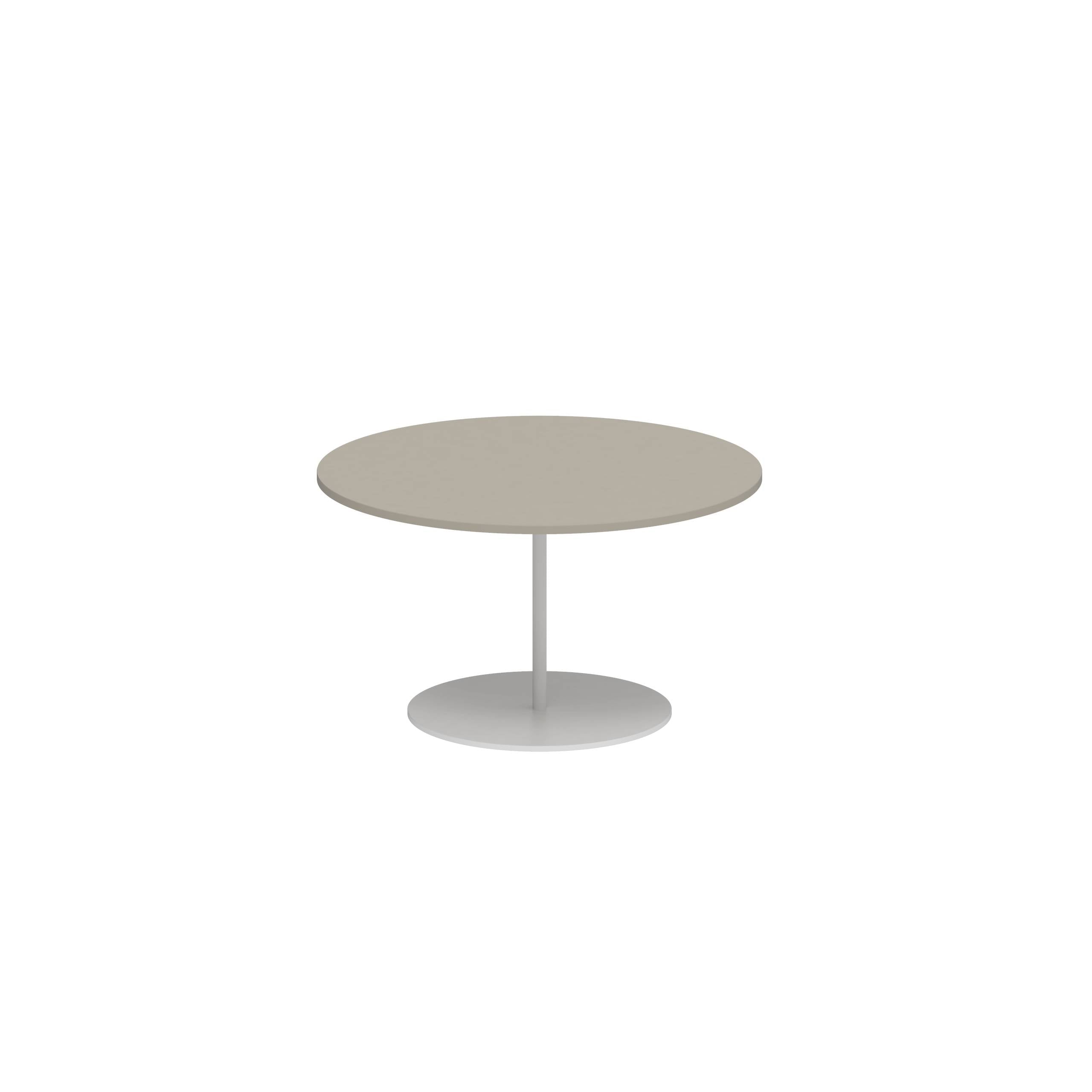 Butler Side Table Ø60cm H35cm White Ceramic Pearl Grey