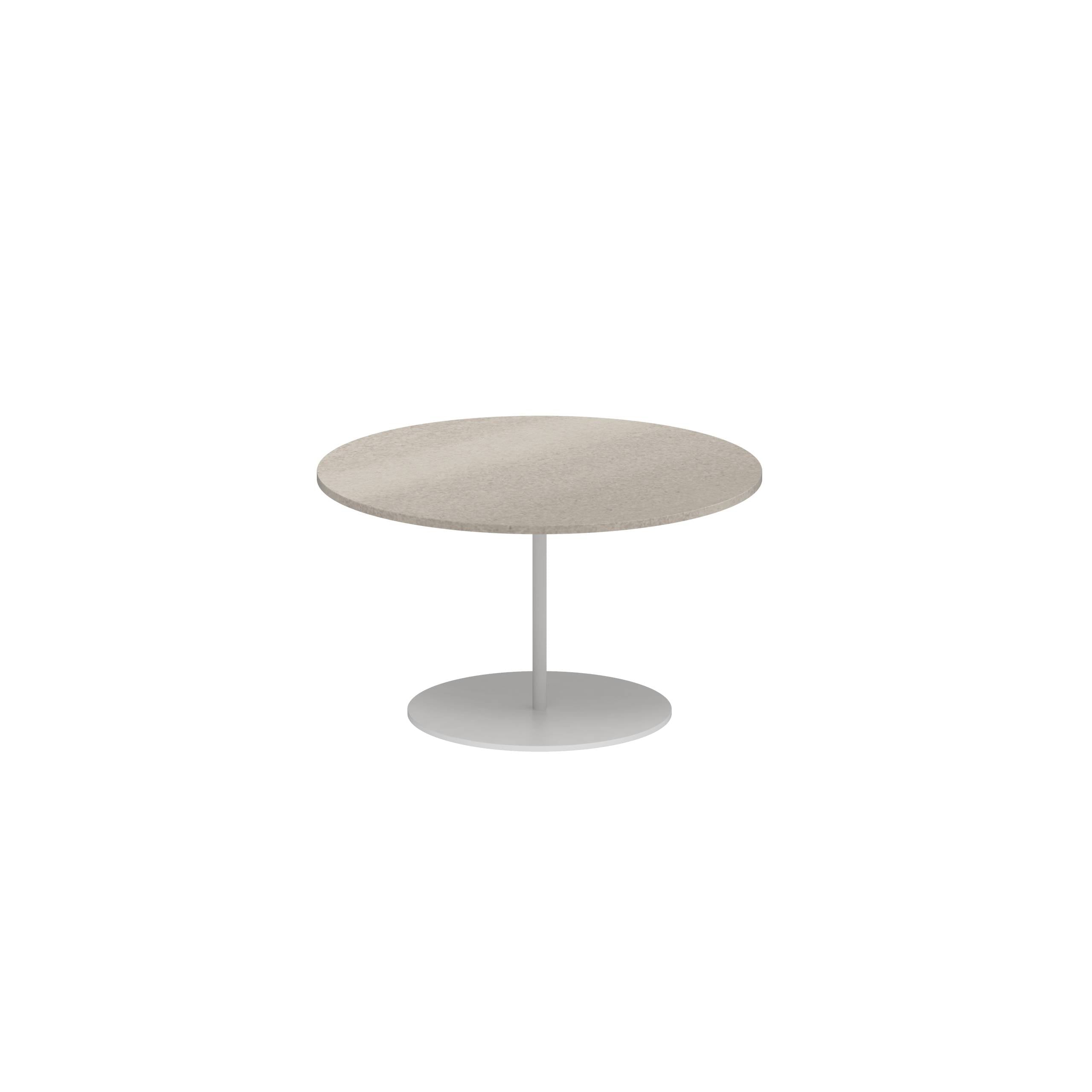 Butler Side Table Ø60cm H35cm White Ceramic Taupe Grey