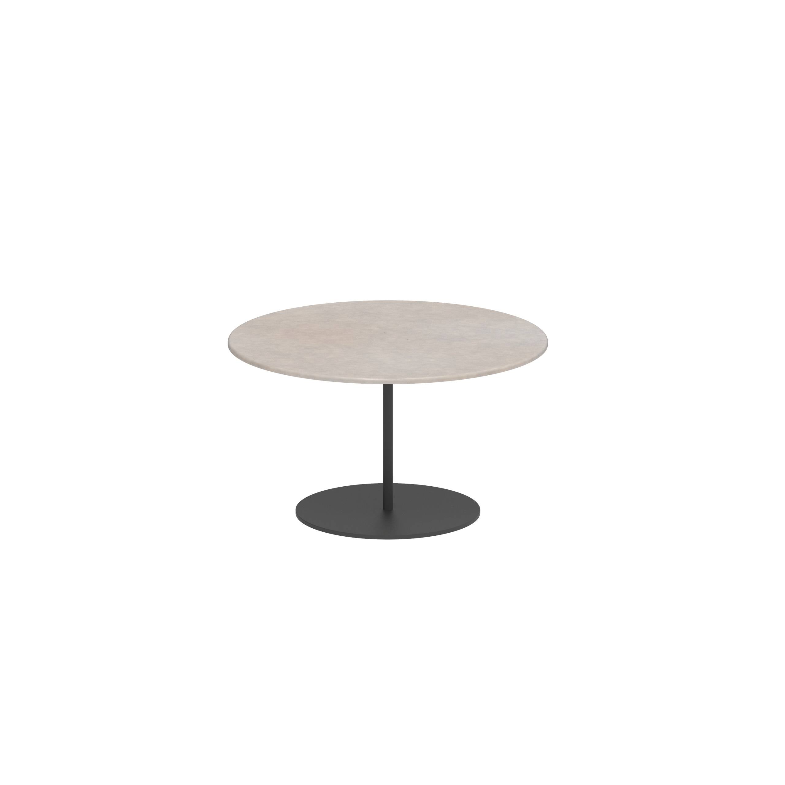 Butler Side Table Ø60cm H35cm Anthracite Lavastone Pearl