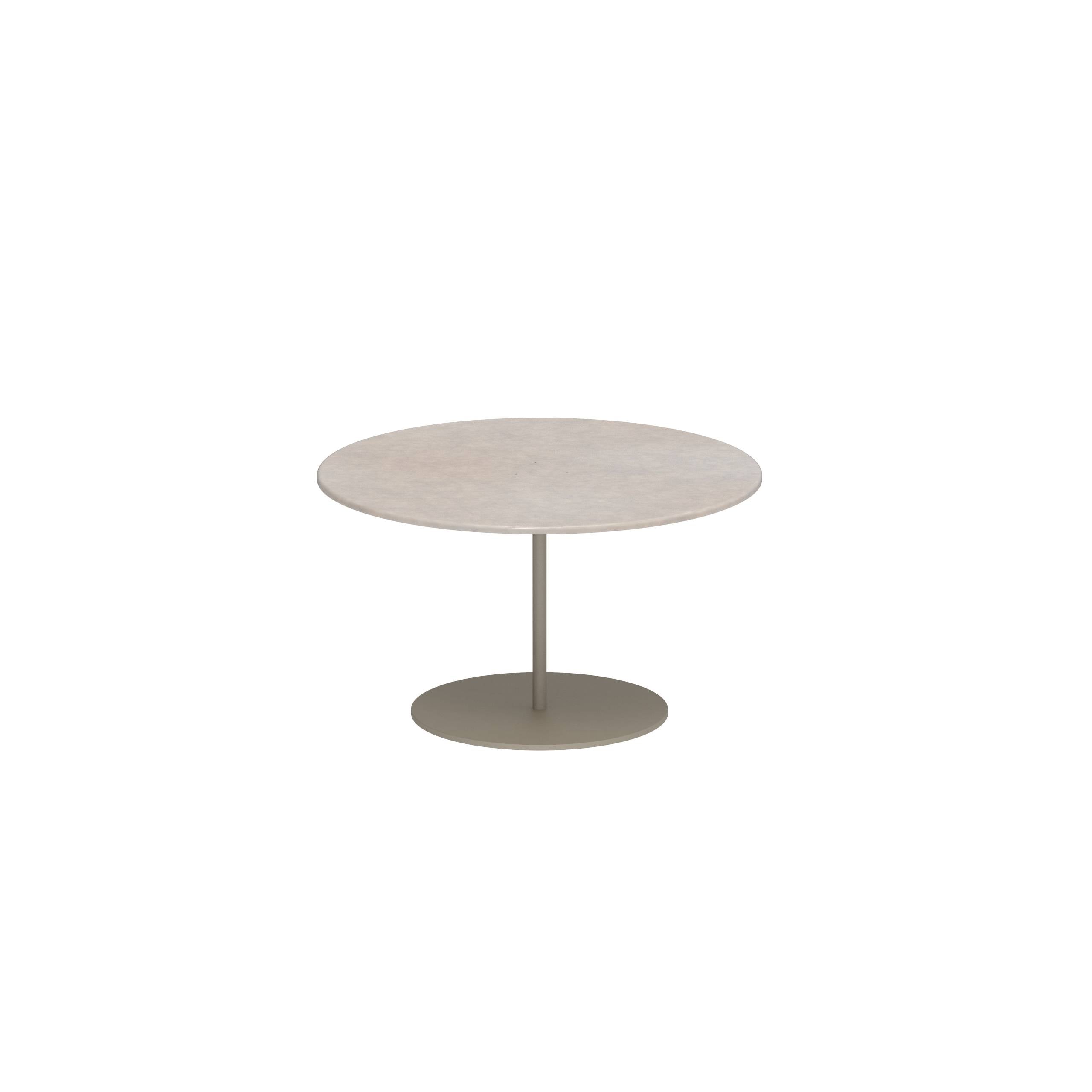 Butler Side Table Ø60cm H35cm Sand Lavastone Pearl