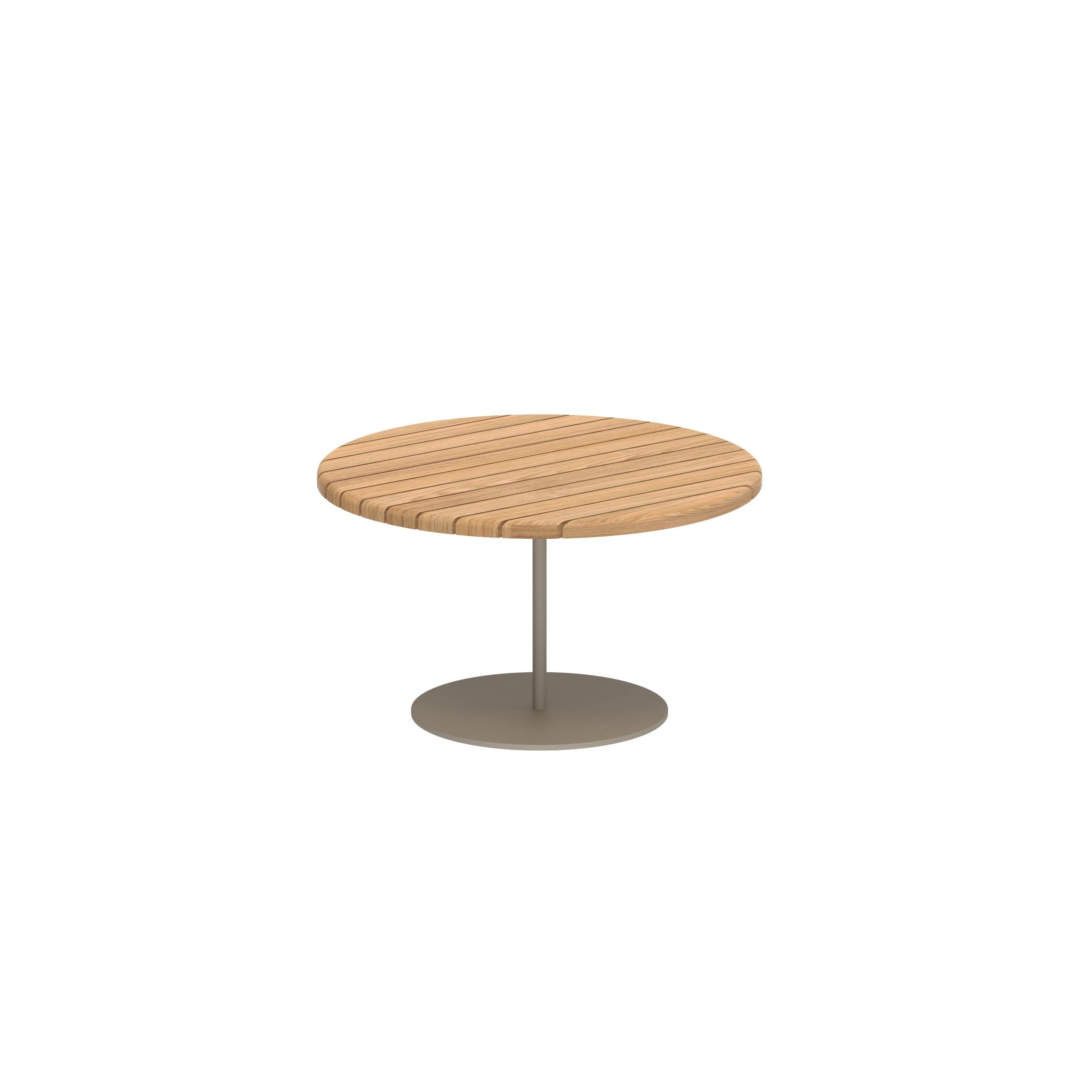 Butler Side Table Ø60cm H35cm Sand With Teak Tabletop