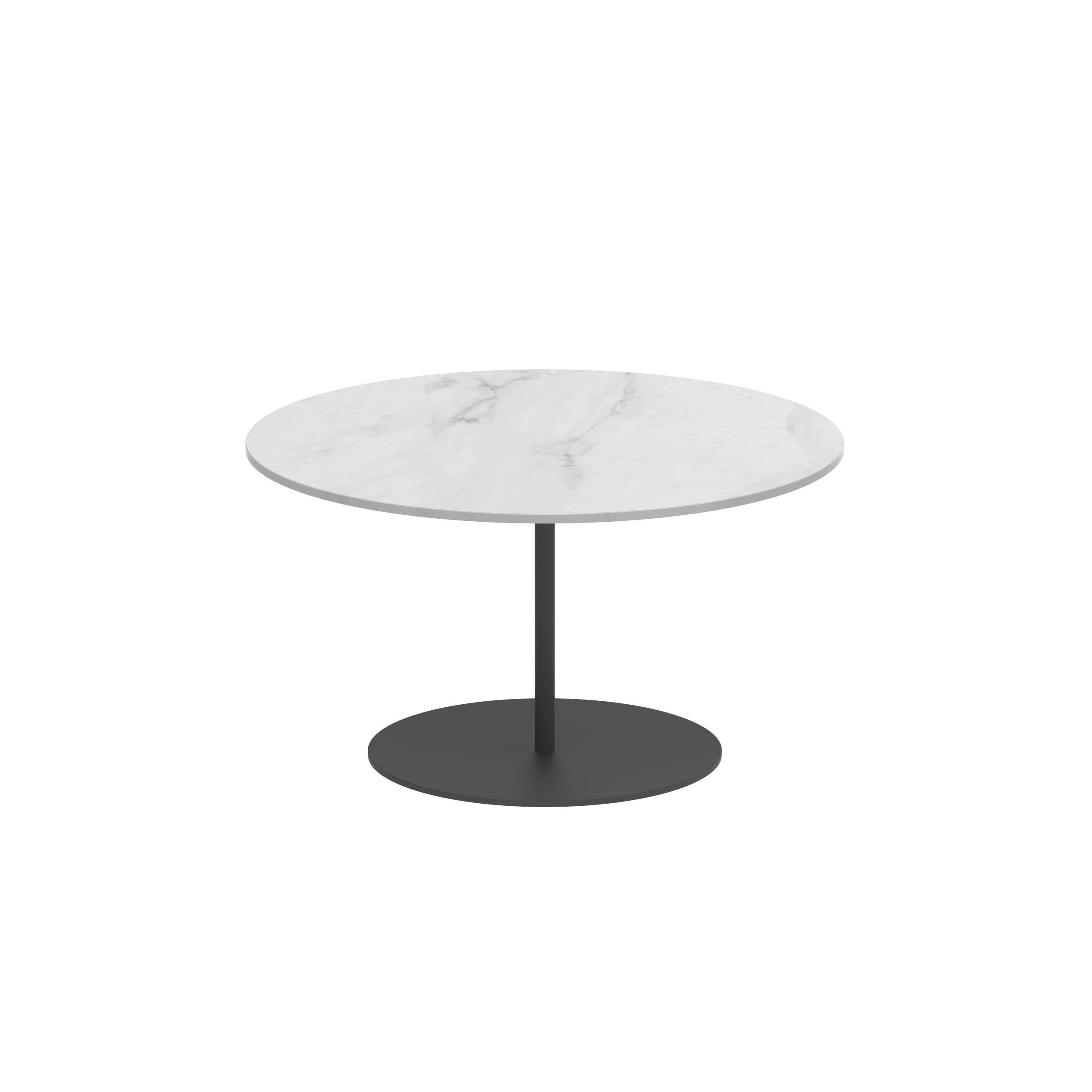 Butler Side Table Ø75cm H40cm Anthracite Ceramic Bianco Statuario