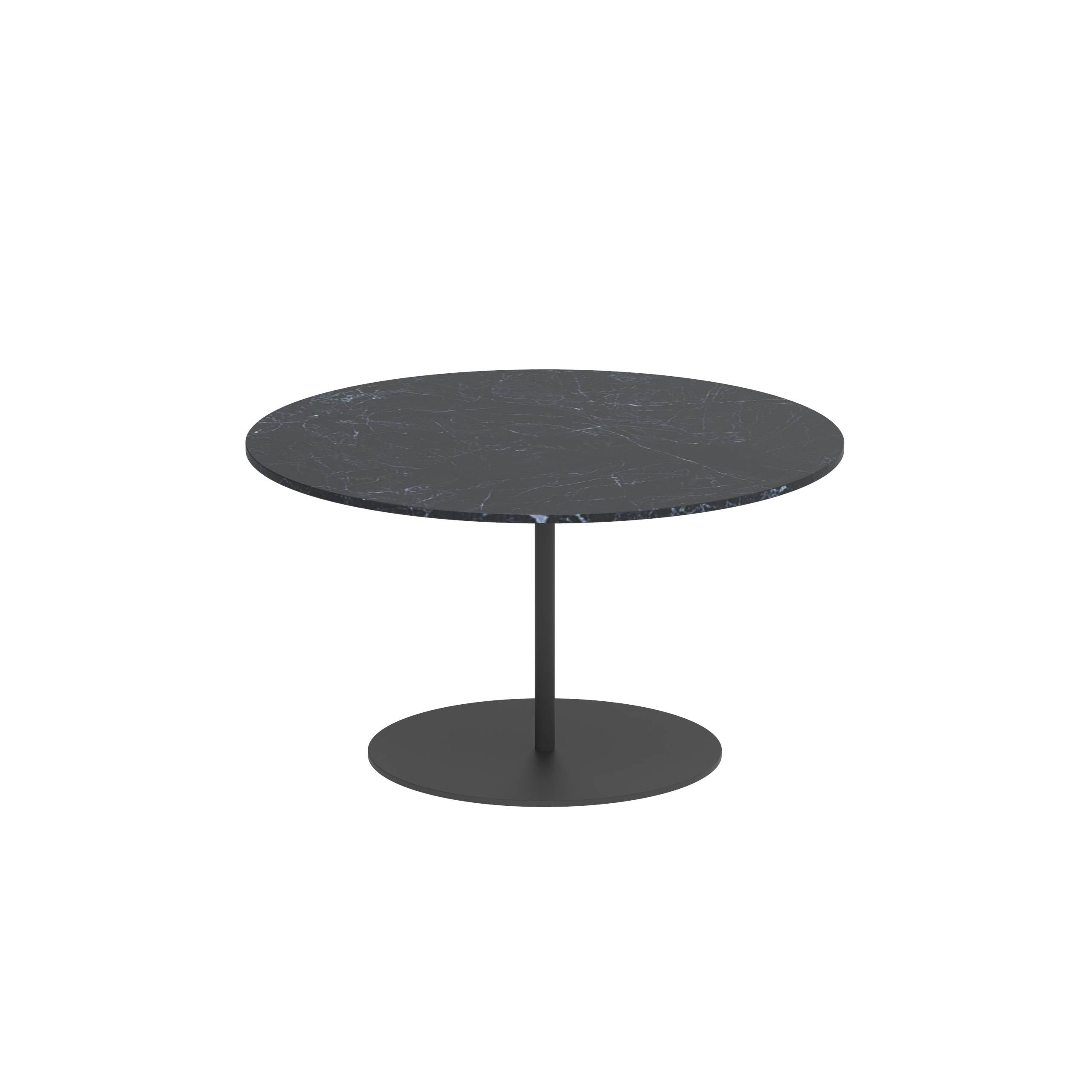 Butler Side Table Ø75cm H40cm Anthracite Ceramic Nero Marquina