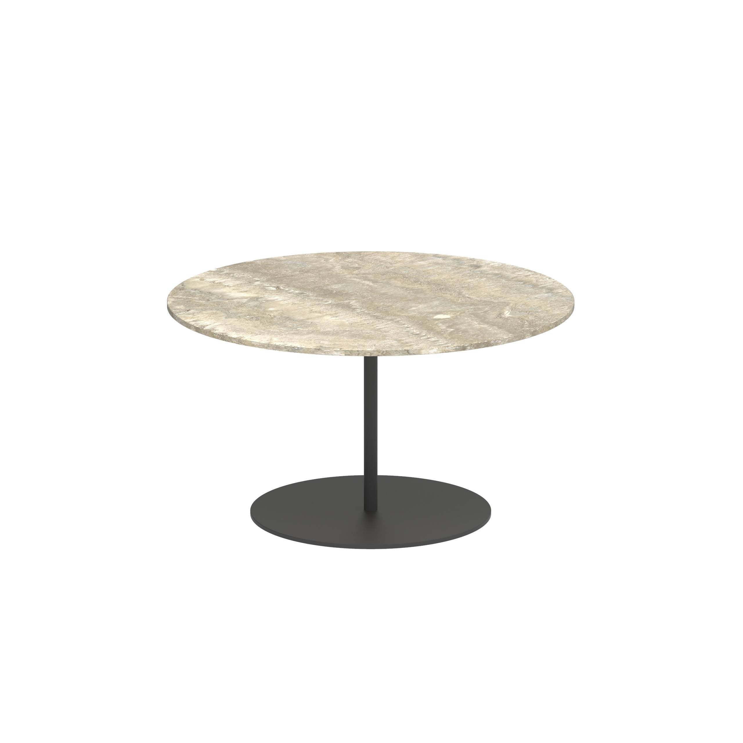 Butler Side Table Ø75cm H40cm Anthracite Ceramic Travertino