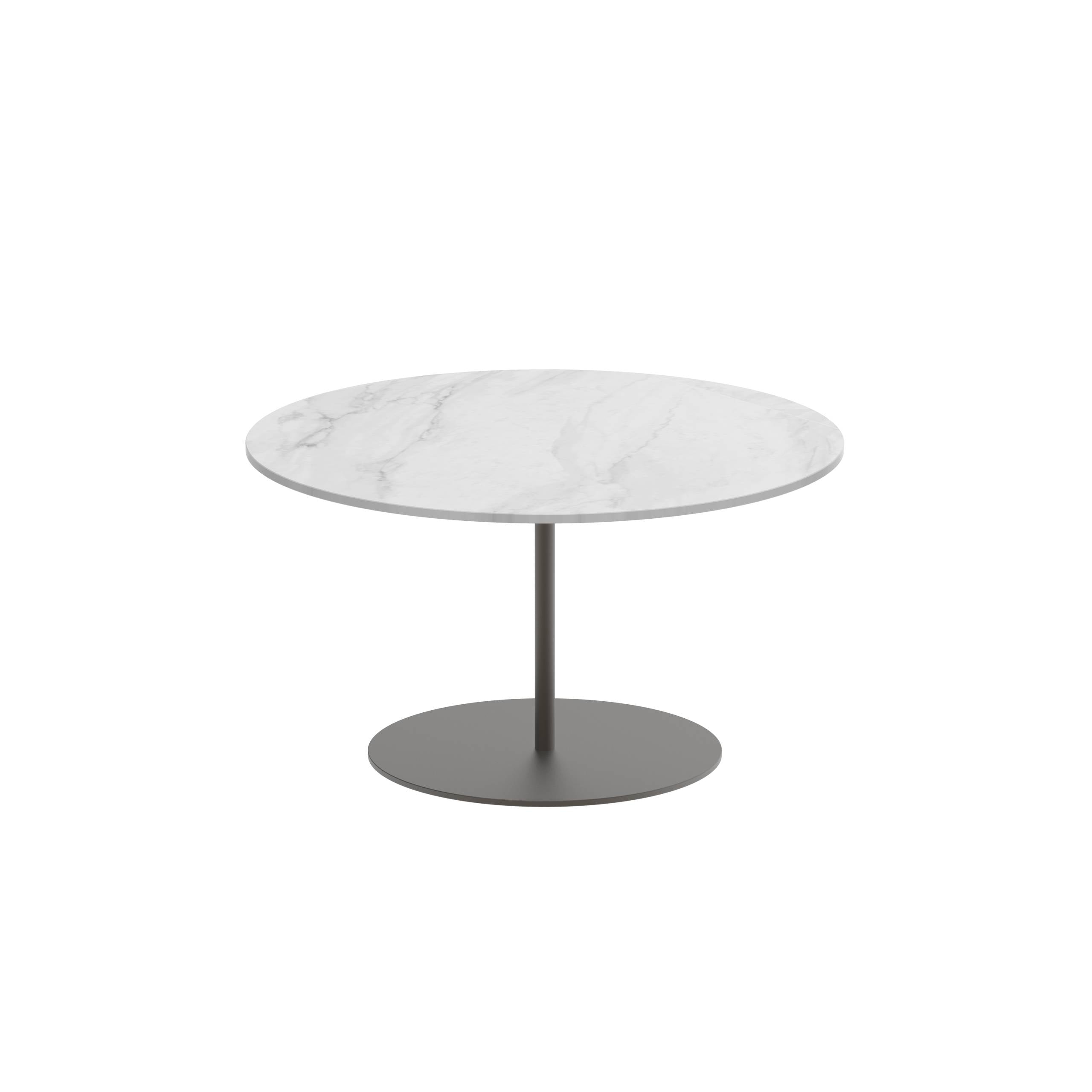 Butler Side Table Ø75cm H40cm Bronze Ceramic Bianco Statuario