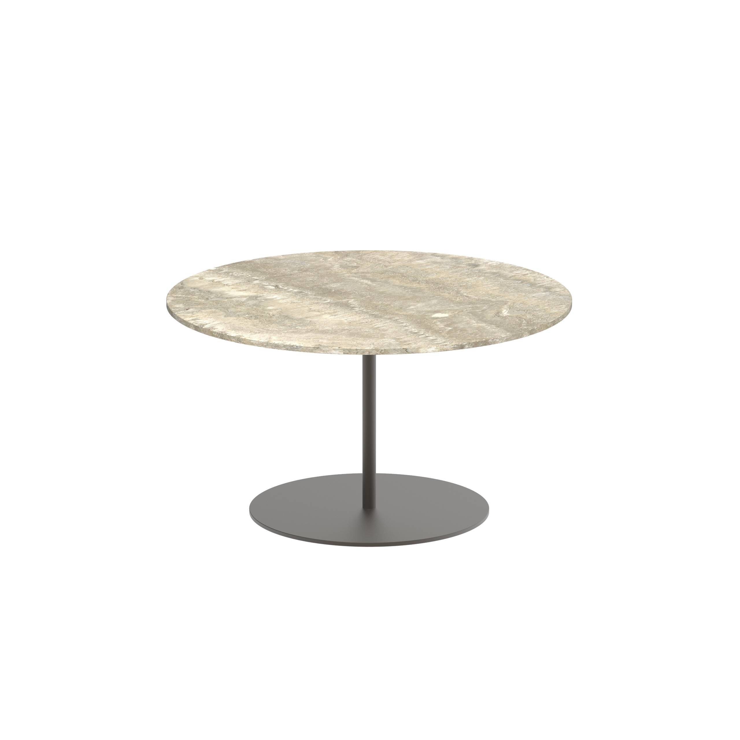 Butler Side Table Ø75cm H40cm Bronze Ceramic Travertino