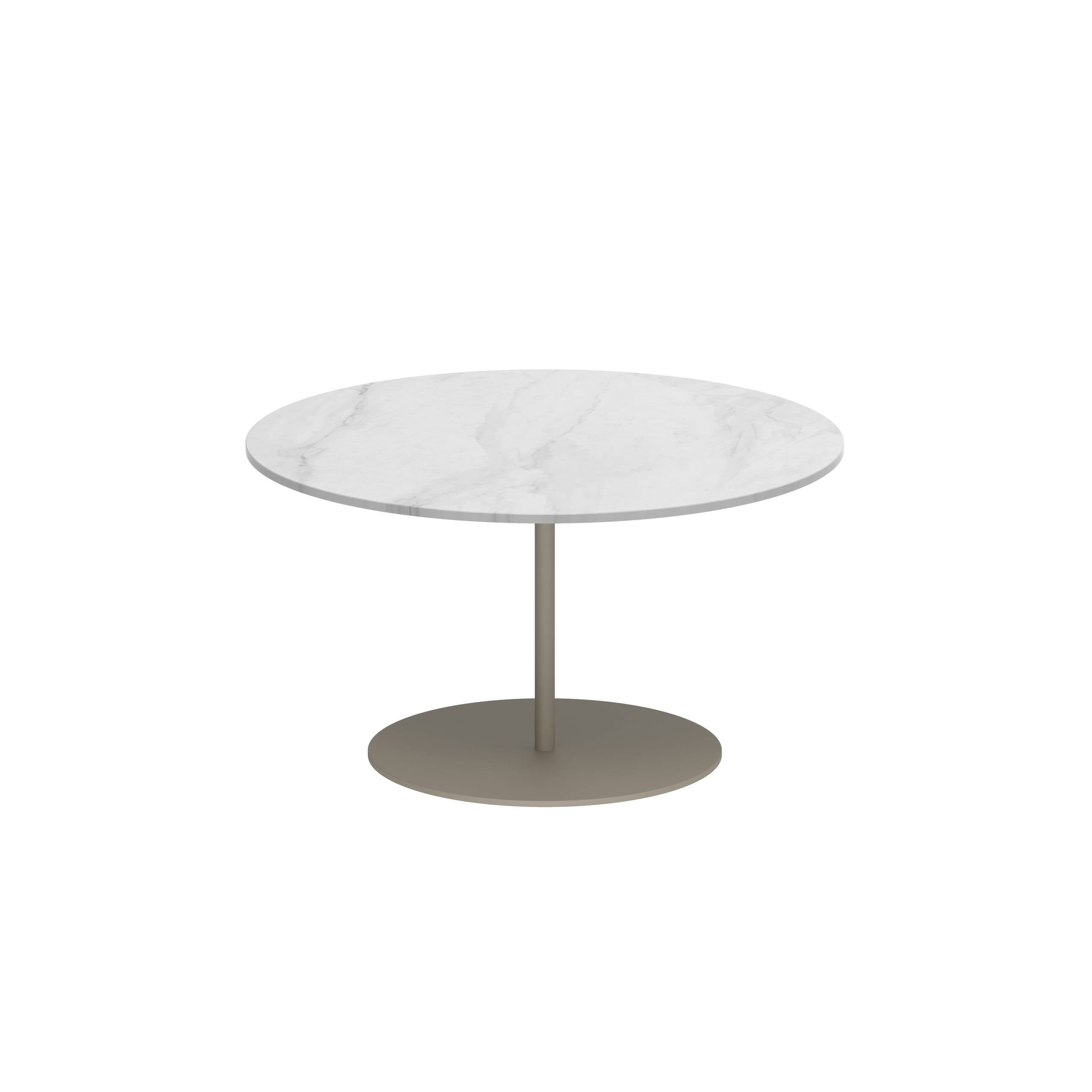 Butler Side Table Ø75cm H40cm Sand Ceramic Bianco Statuario