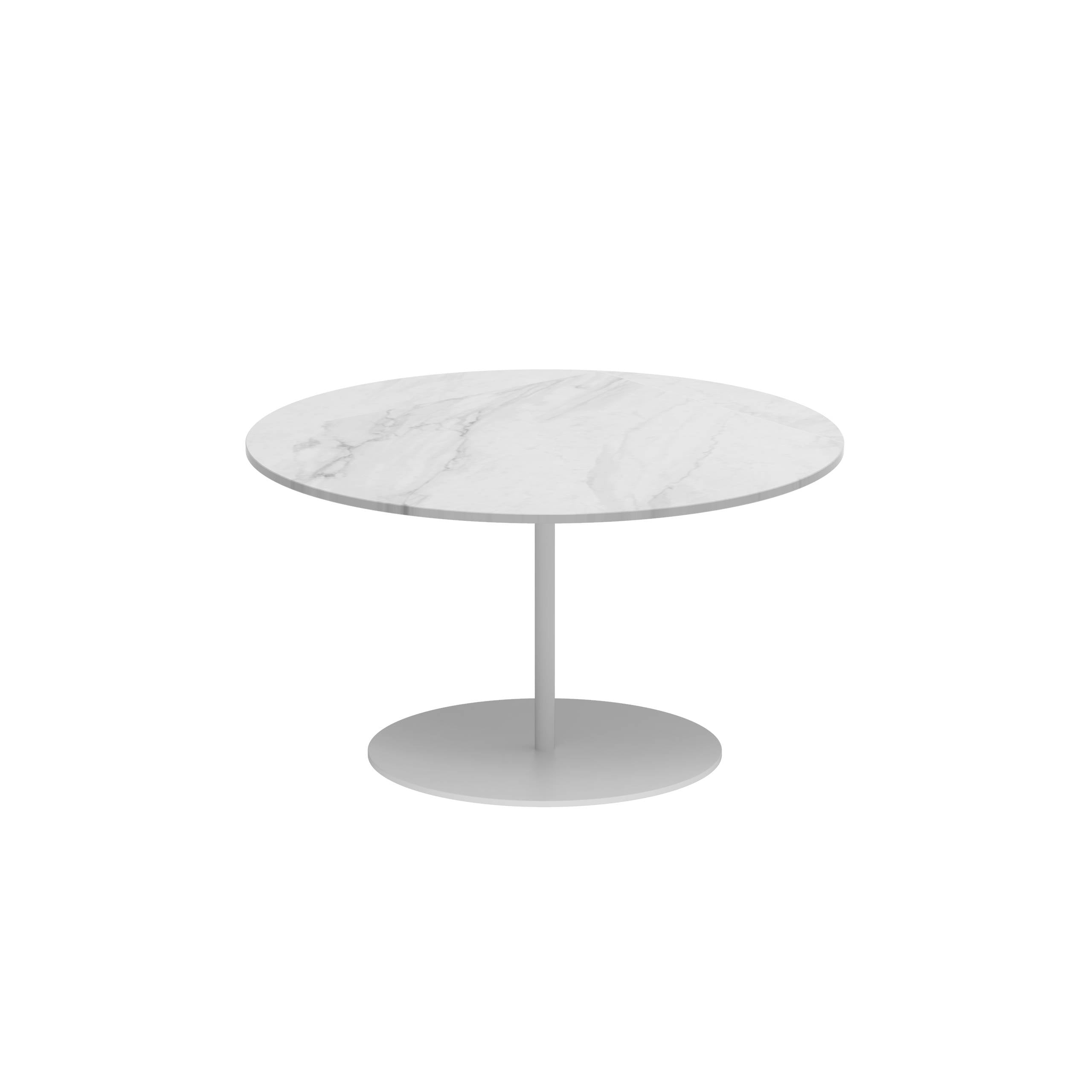 Butler Side Table Ø75cm H40cm White Ceramic Bianco Statuario