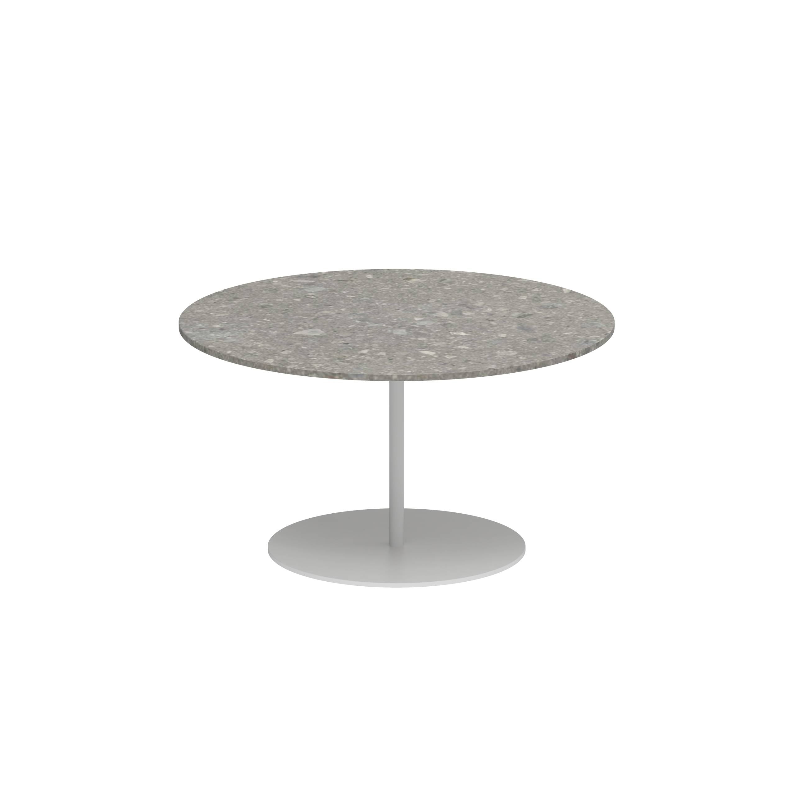 Butler Side Table Ø75cm H40cm White Ceramic Ceppo Dolomitica