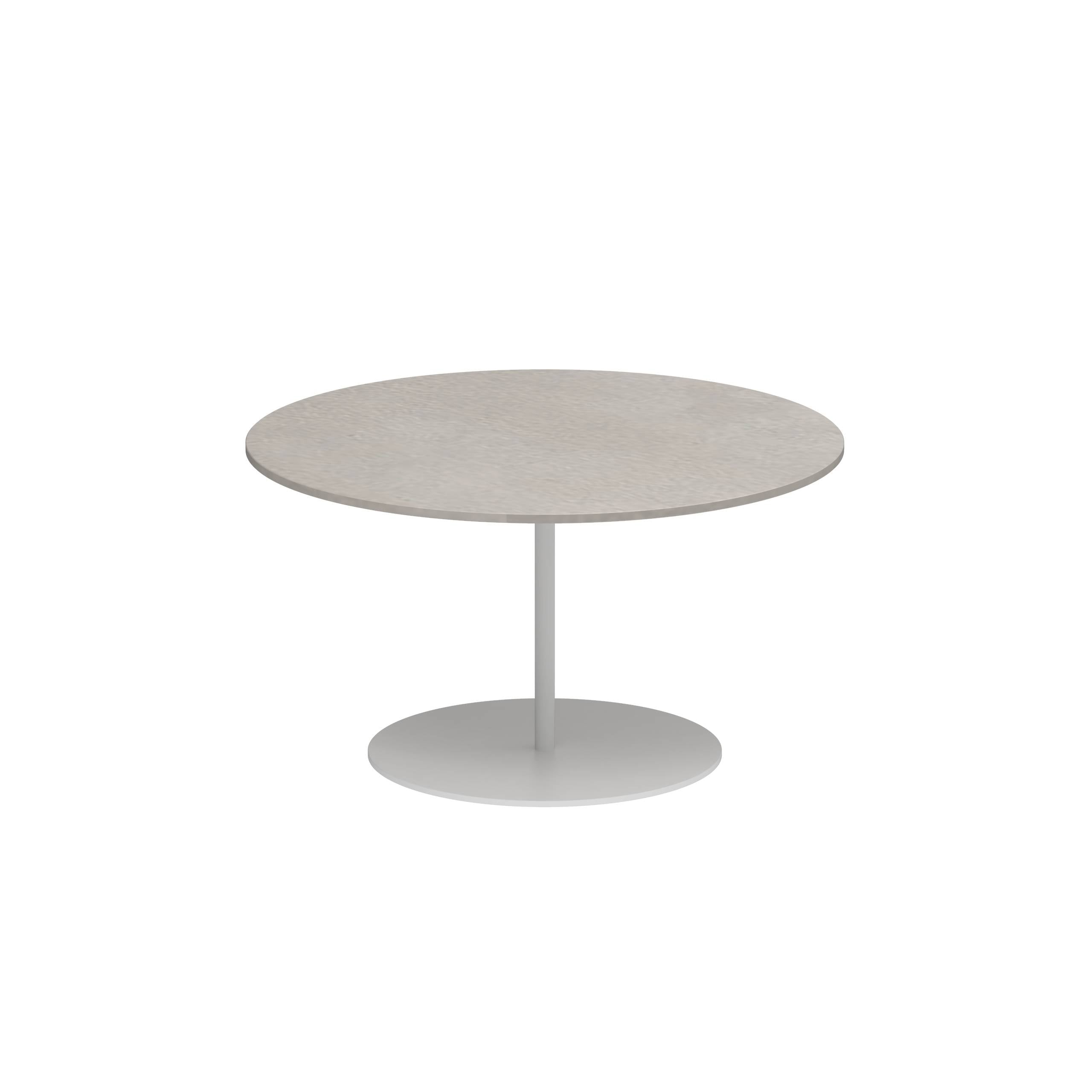 Butler Side Table Ø75cm H40cm White Ceramic Cemento Luminoso
